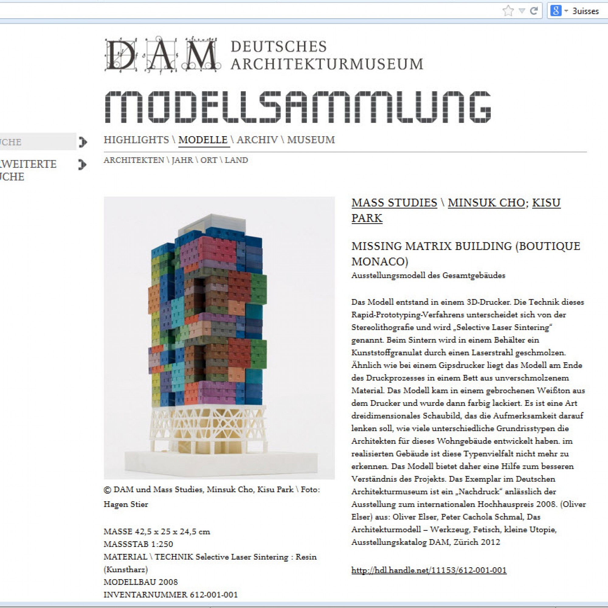 Screenshot der Website