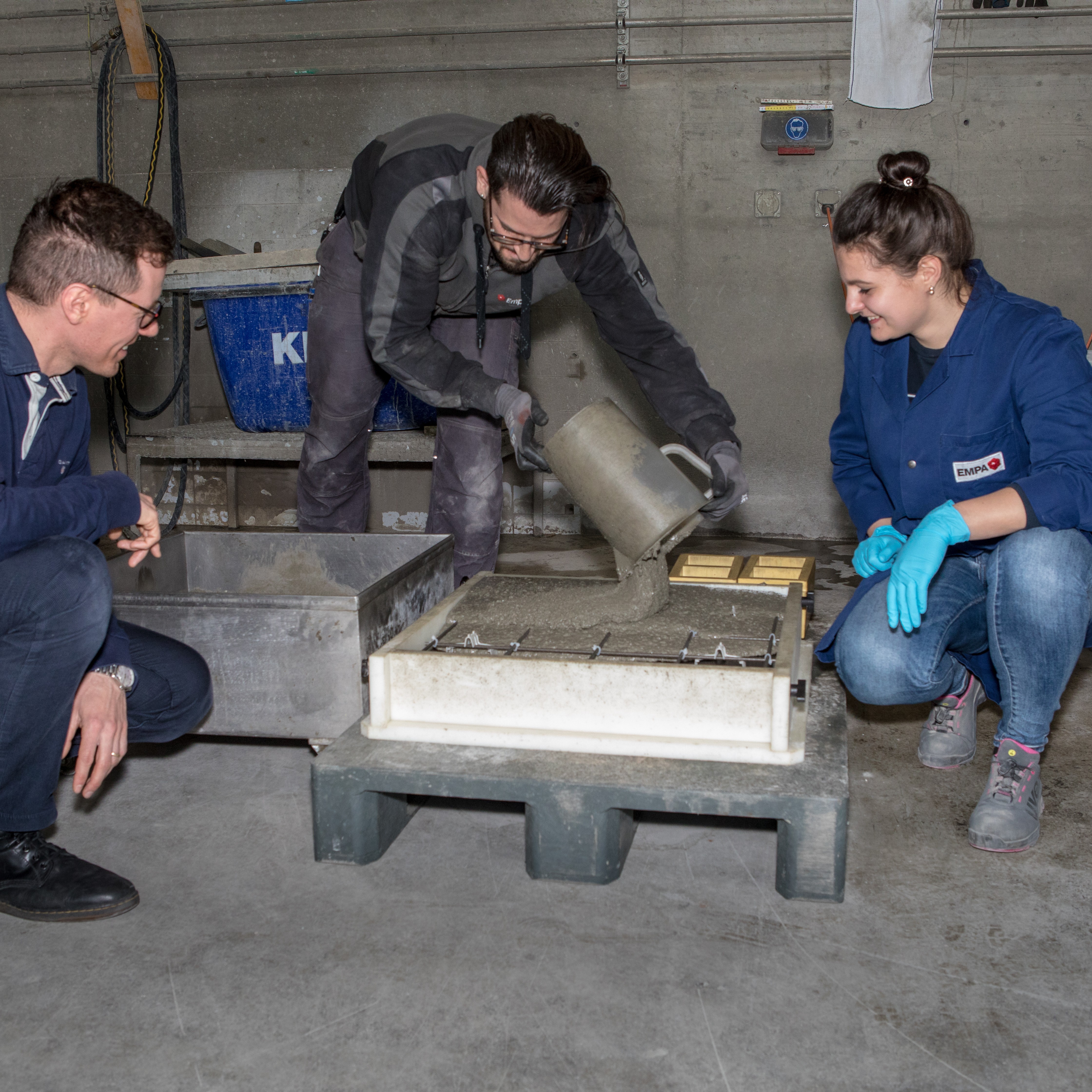 Laborversuch von selbstvorgespannten Betonelementen der Empa