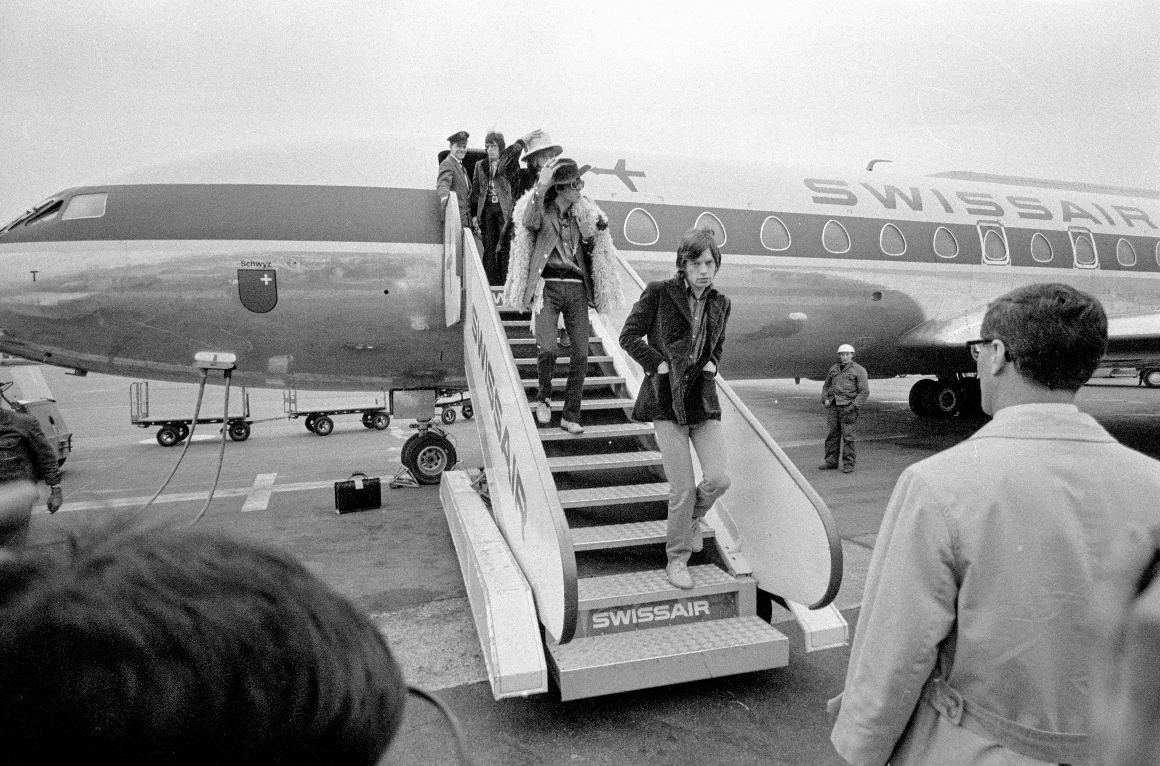 Rolling Stones um 1967 am Flughafen Zürich