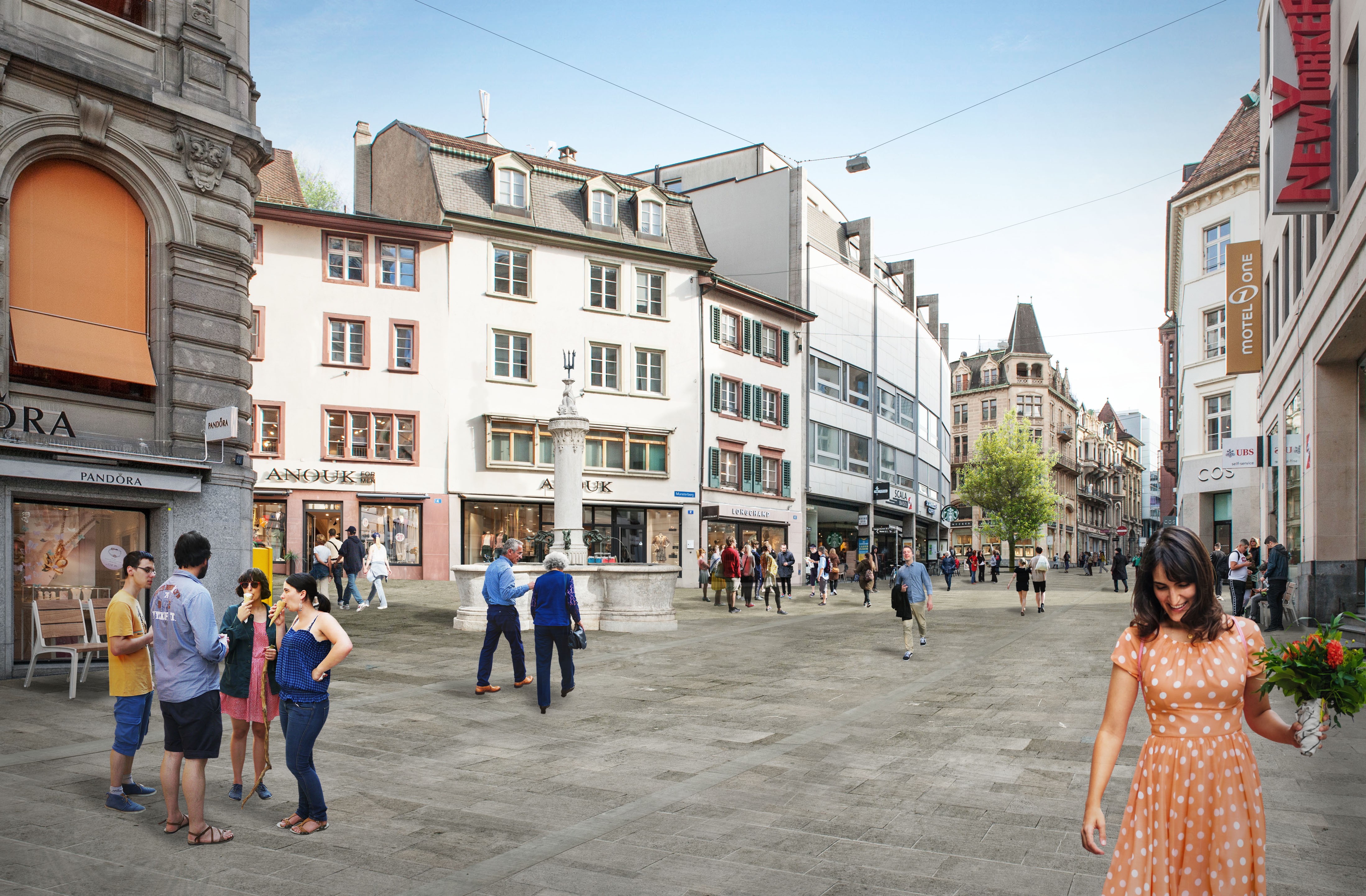 Visualisierung der oberen Freien Strasse in Basel