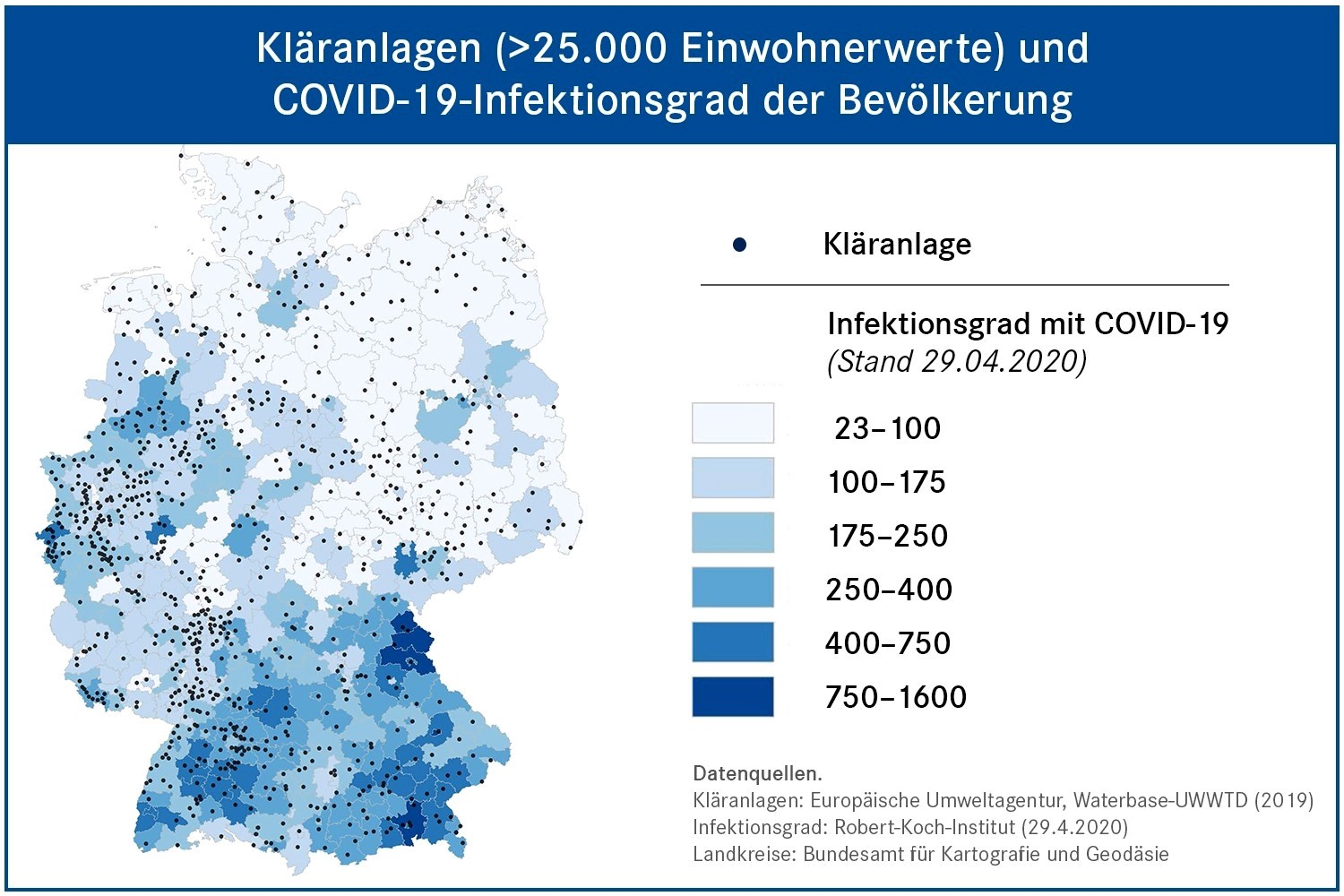 Karte der ARA in Deutschland.