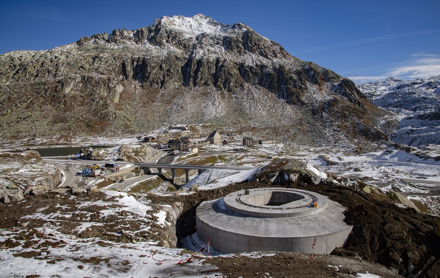 Baustelle zum Windpark auf dem Gotthardpass