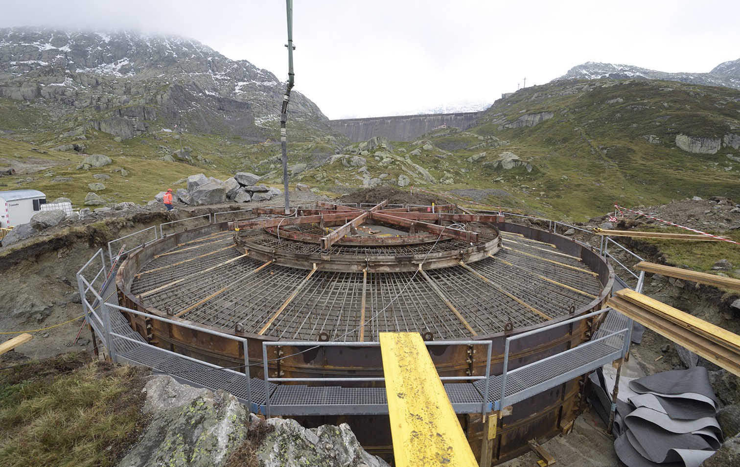 Baustelle zum Windpark auf dem Gotthardpass