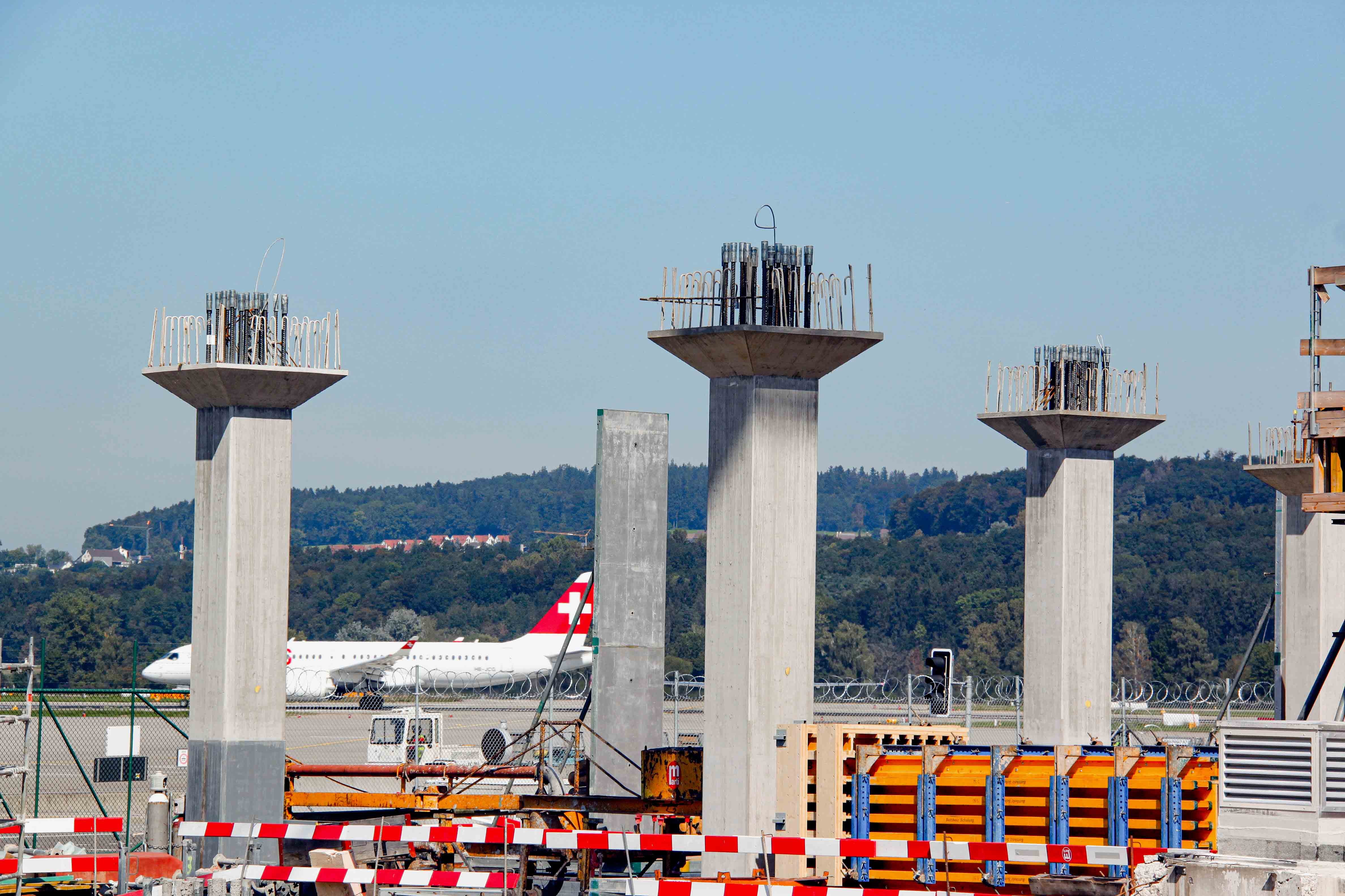 Baustelle zur neuen Gepäcksortieranlage am Flughafen Zürich