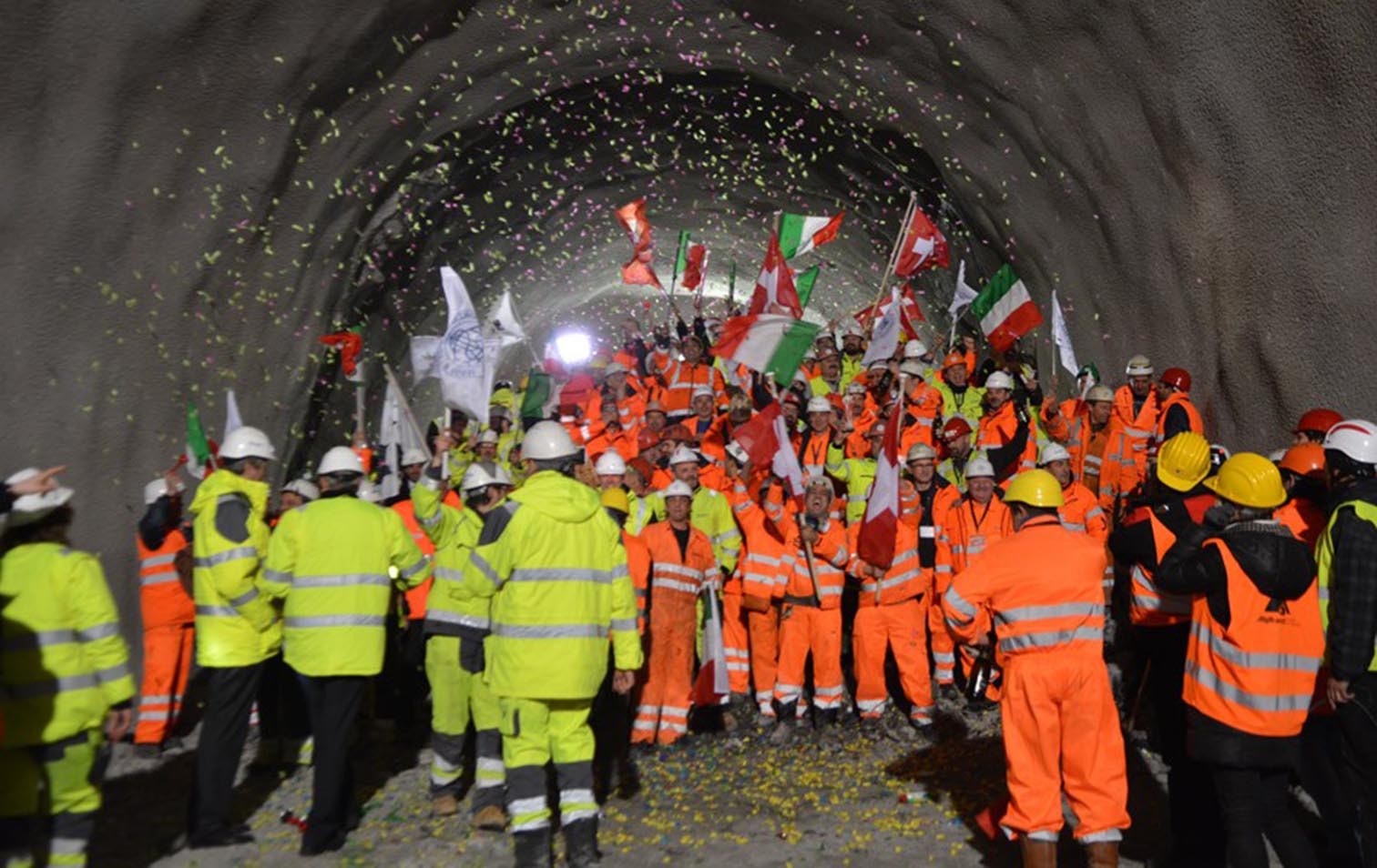 Hauptdurchschlag beim Ceneri-Basistunnel 2016