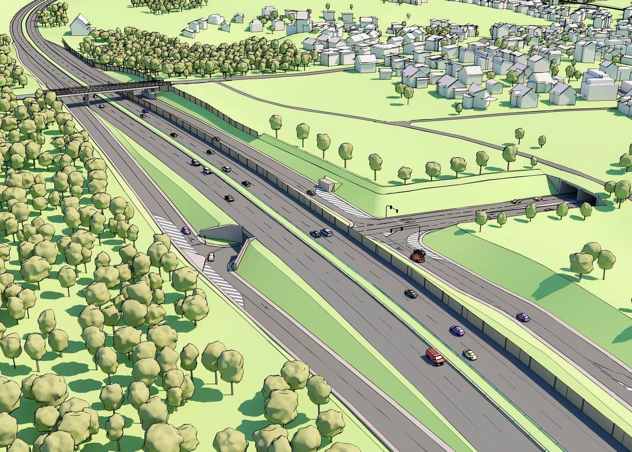 Visualisierung: Portal Süd des geplanten Tunnels Hohrein