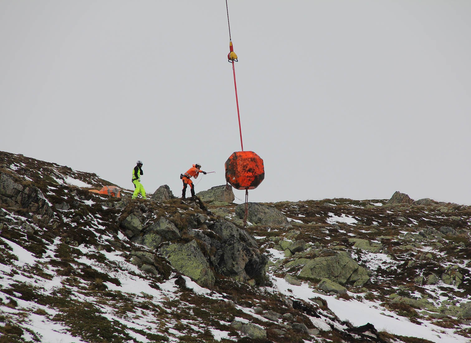 Steinschlagversuch am Flüelapass