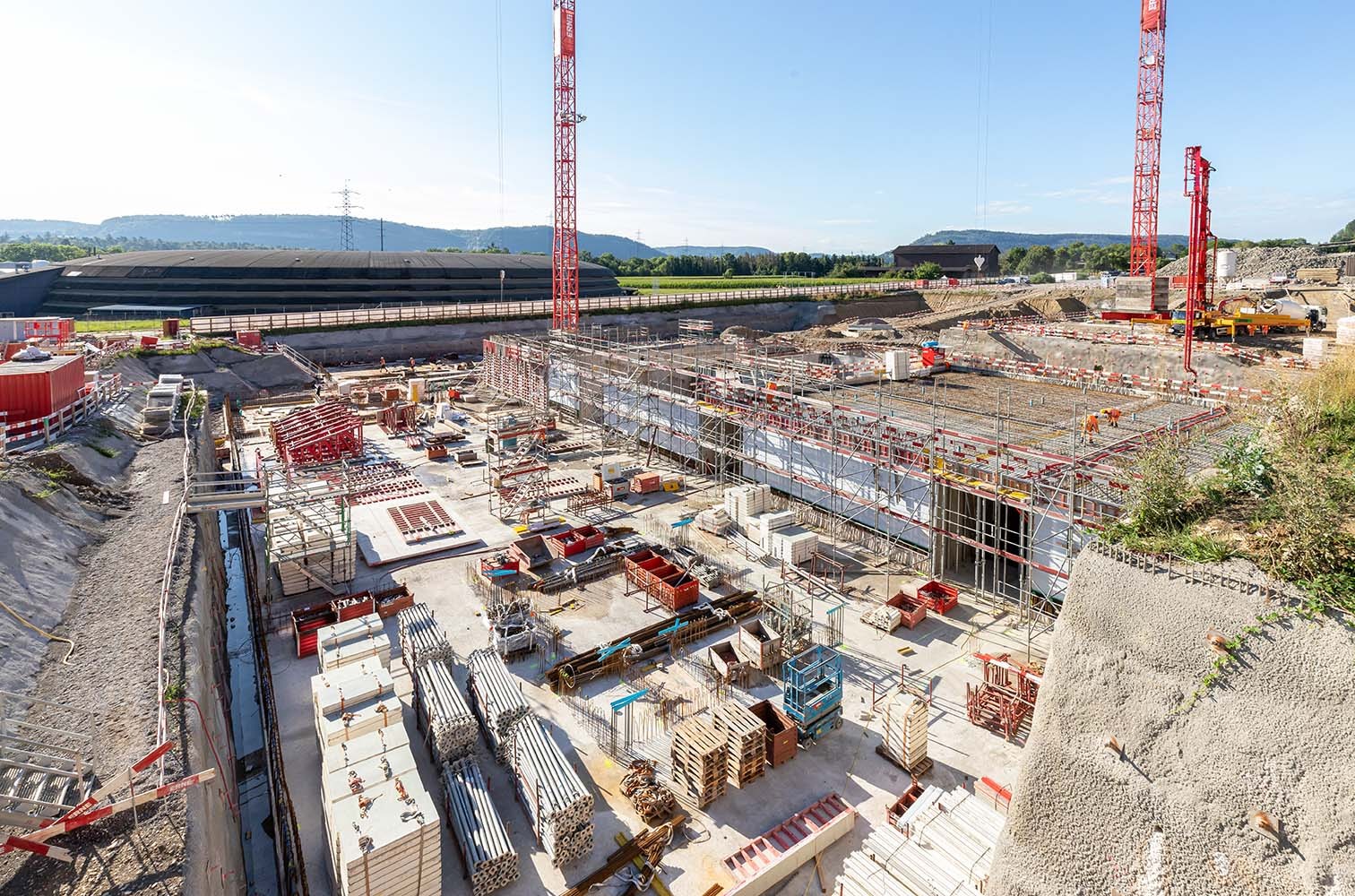 Baustelle für Neubau bei Park Innovaage im August 2020