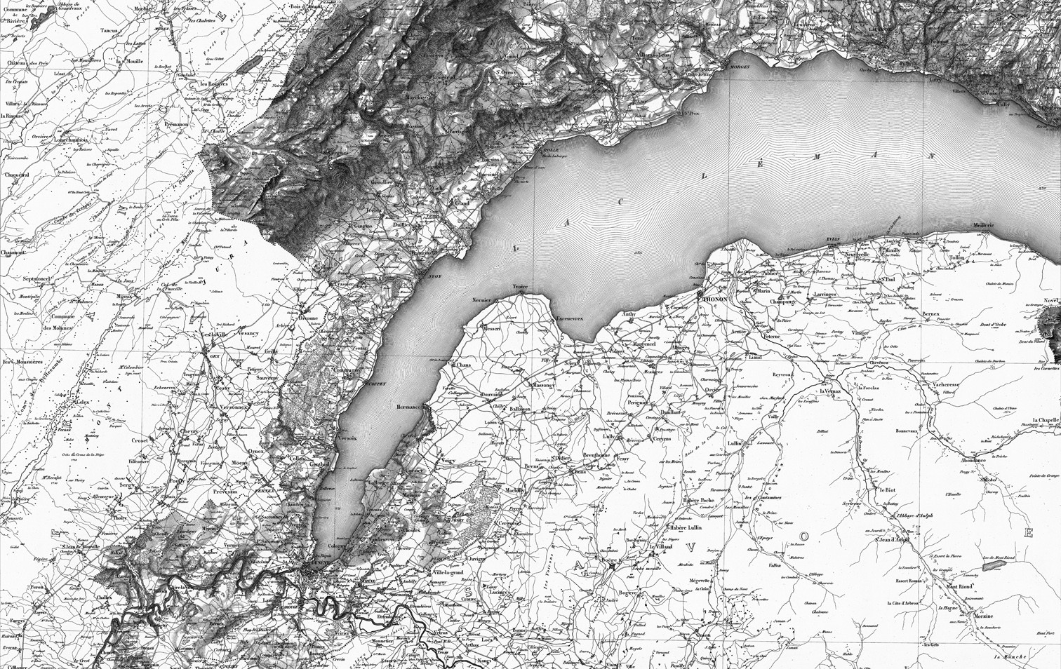 Dufourkarte Genferseeregion