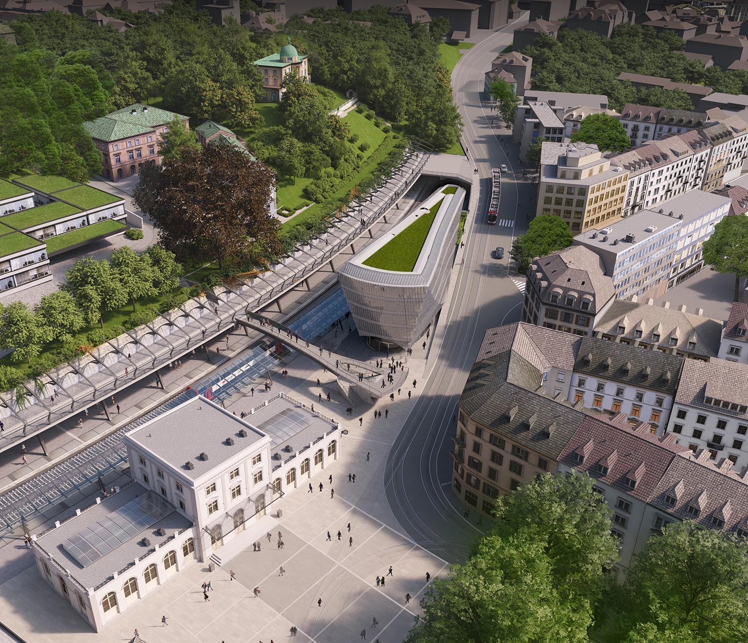 Visualisierung Neubau von Santiago Calatrava Stadelhofen