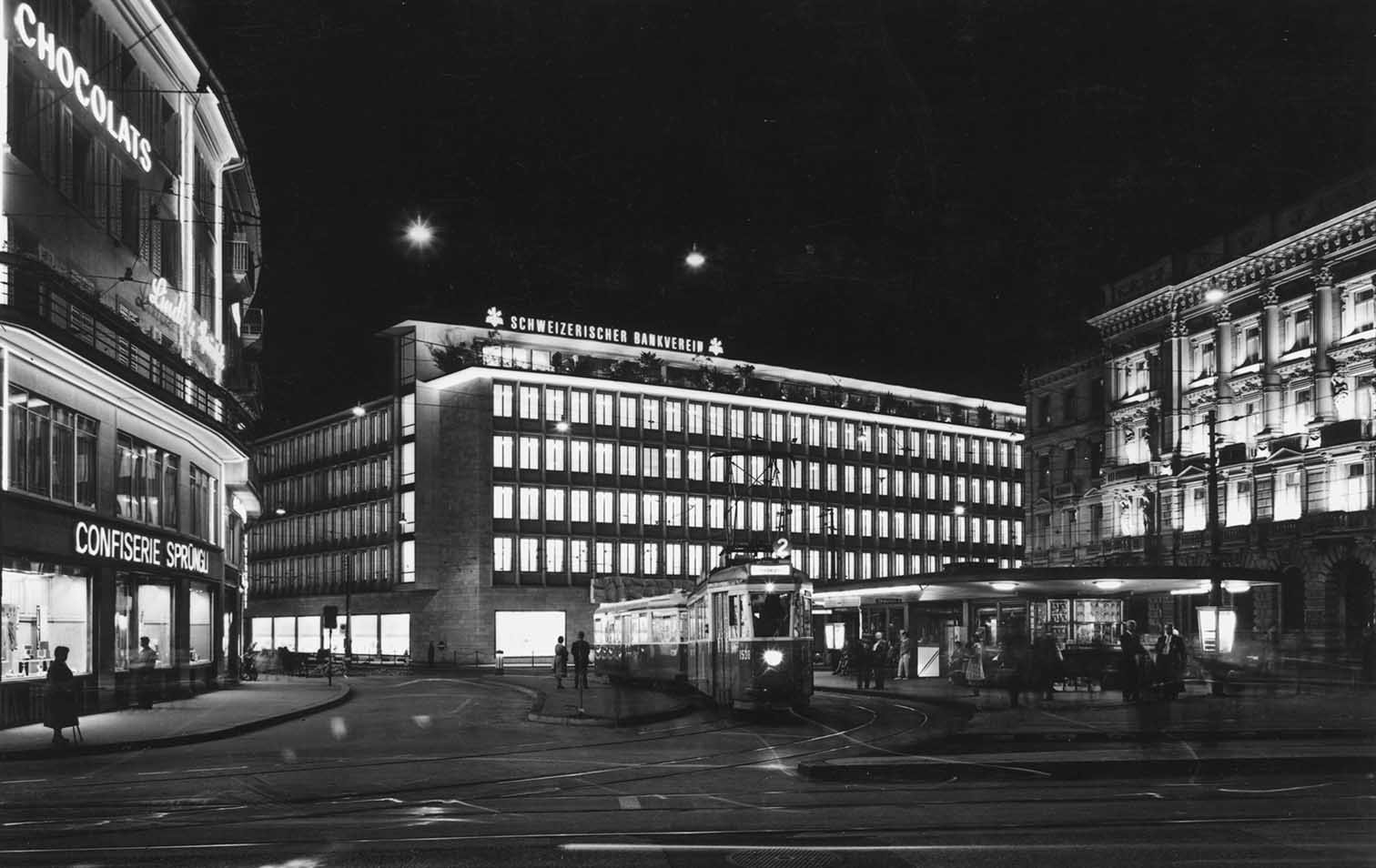 Gebäude des Schweizerischen Bankvereins in Zürich um 1960