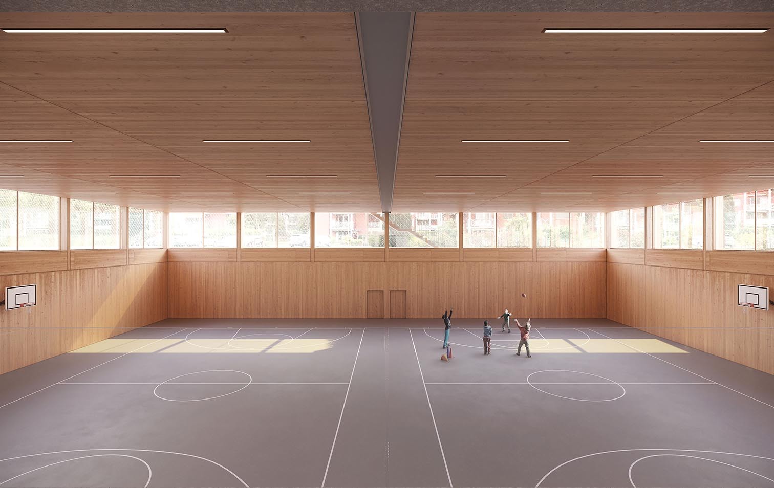 Visualisierung neue Sporthalle Schadauquartier Thun