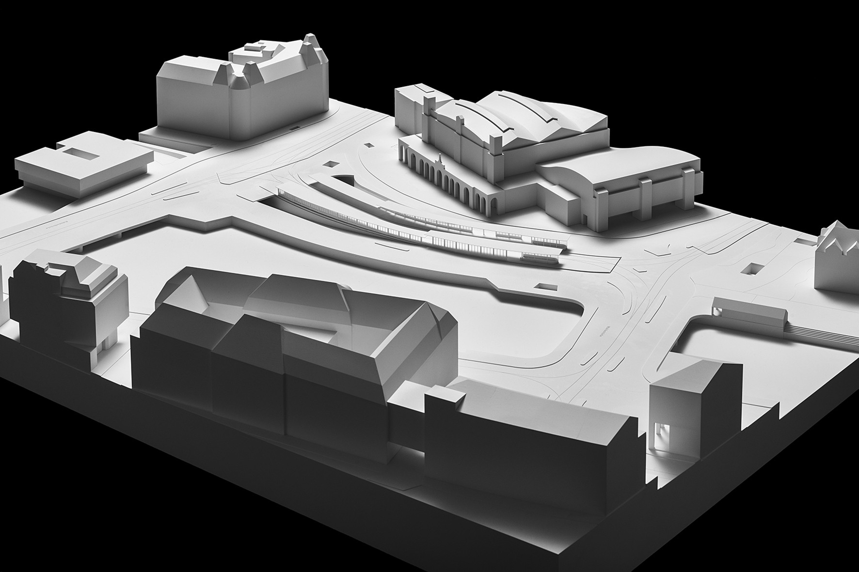 Modell Siegerprojekt «EGENDER» Tramhaltestelle Bahnhofquai Zürich