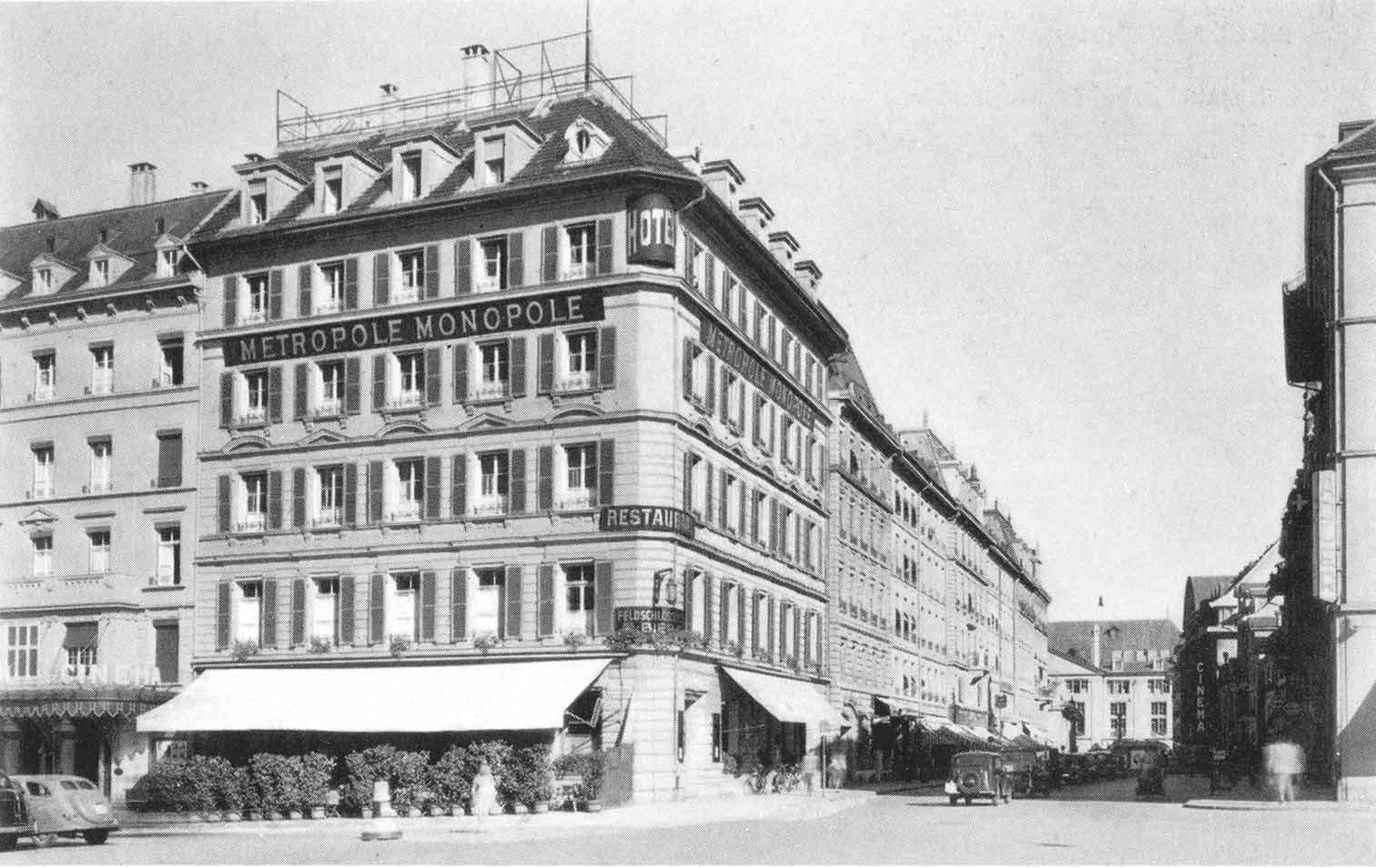 Historische Aufnahme des Hotels Metropole in Bern