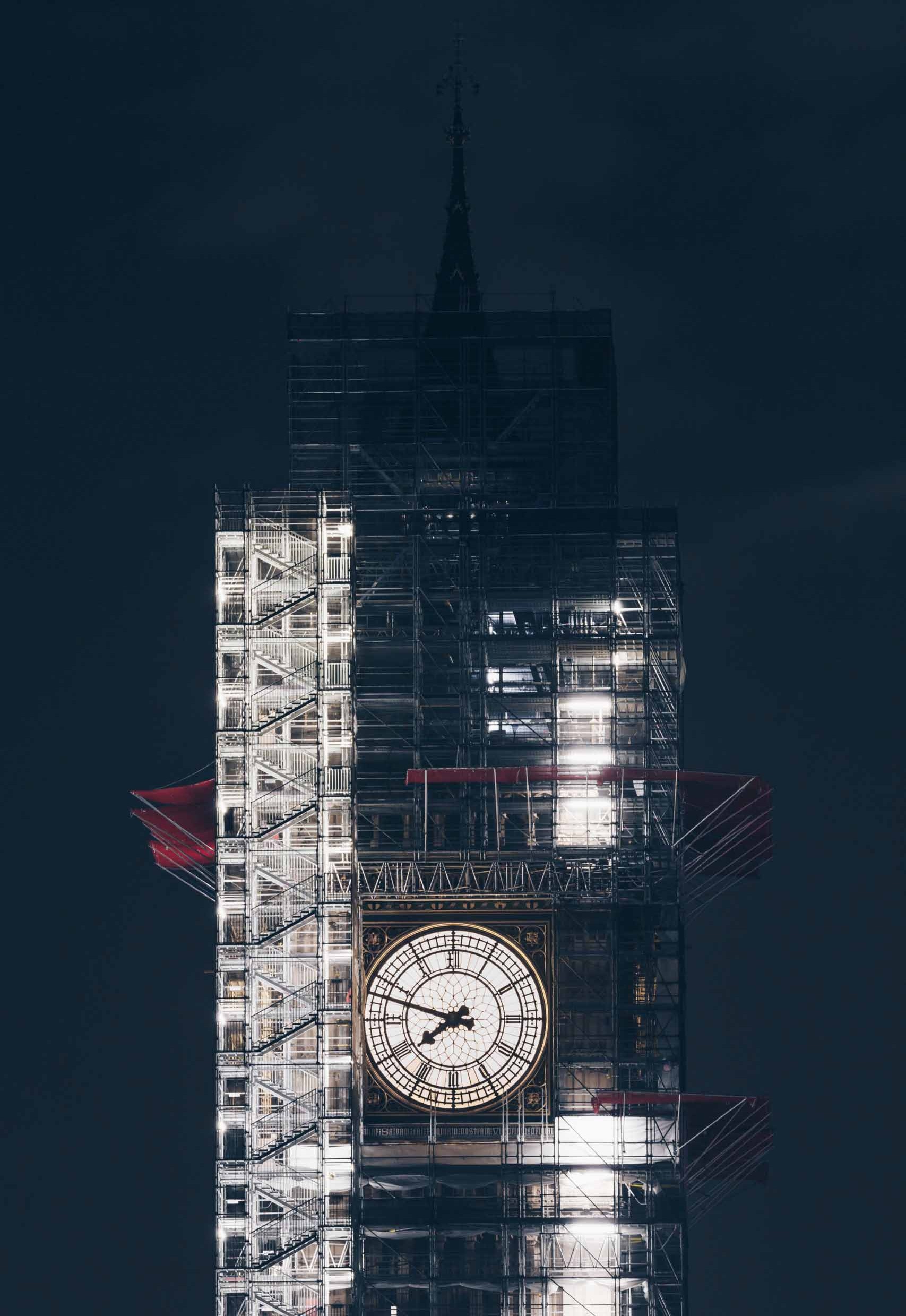 Renovationsarbeiten Big Ben in London