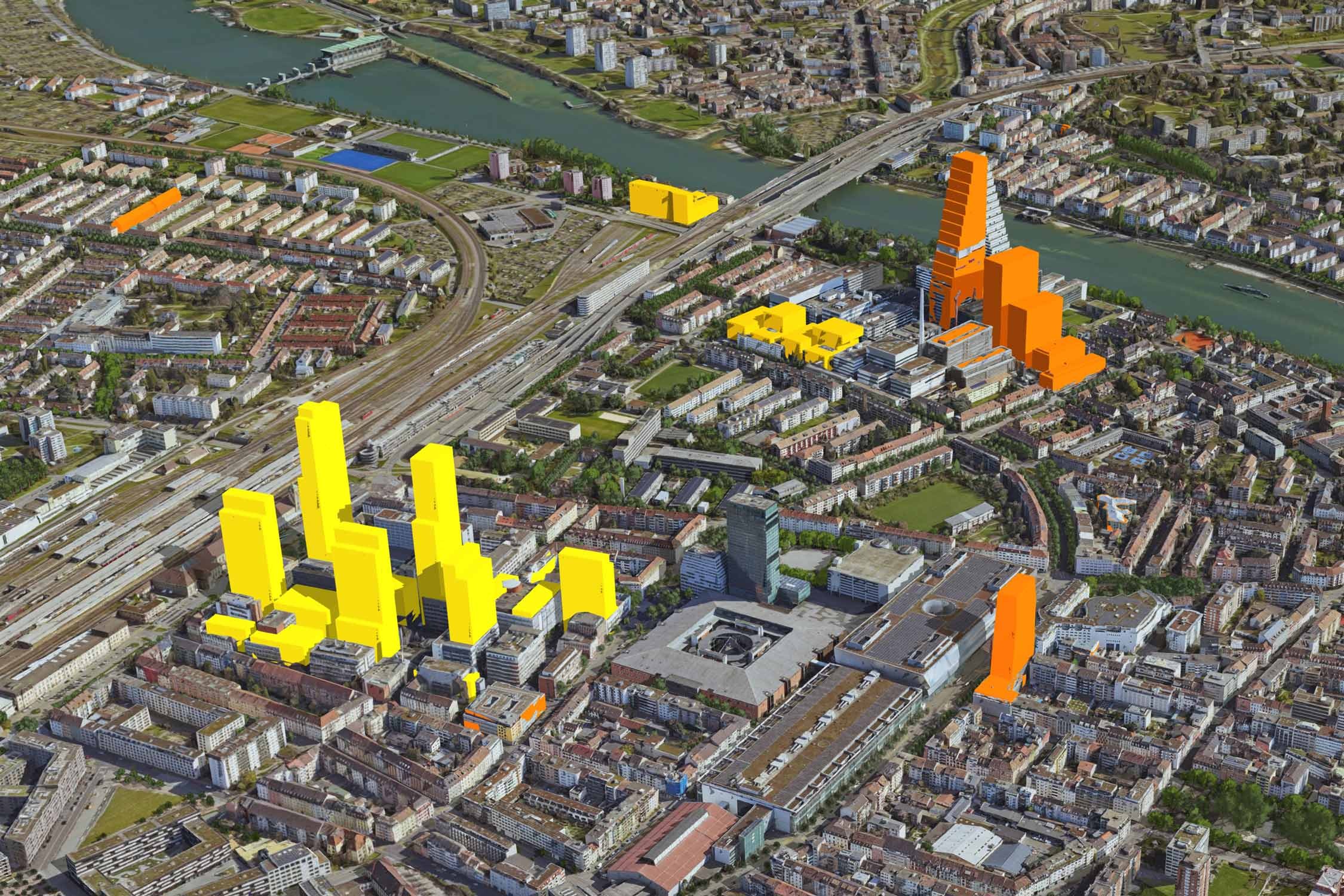 3D-Luftbild Rosental in Basel