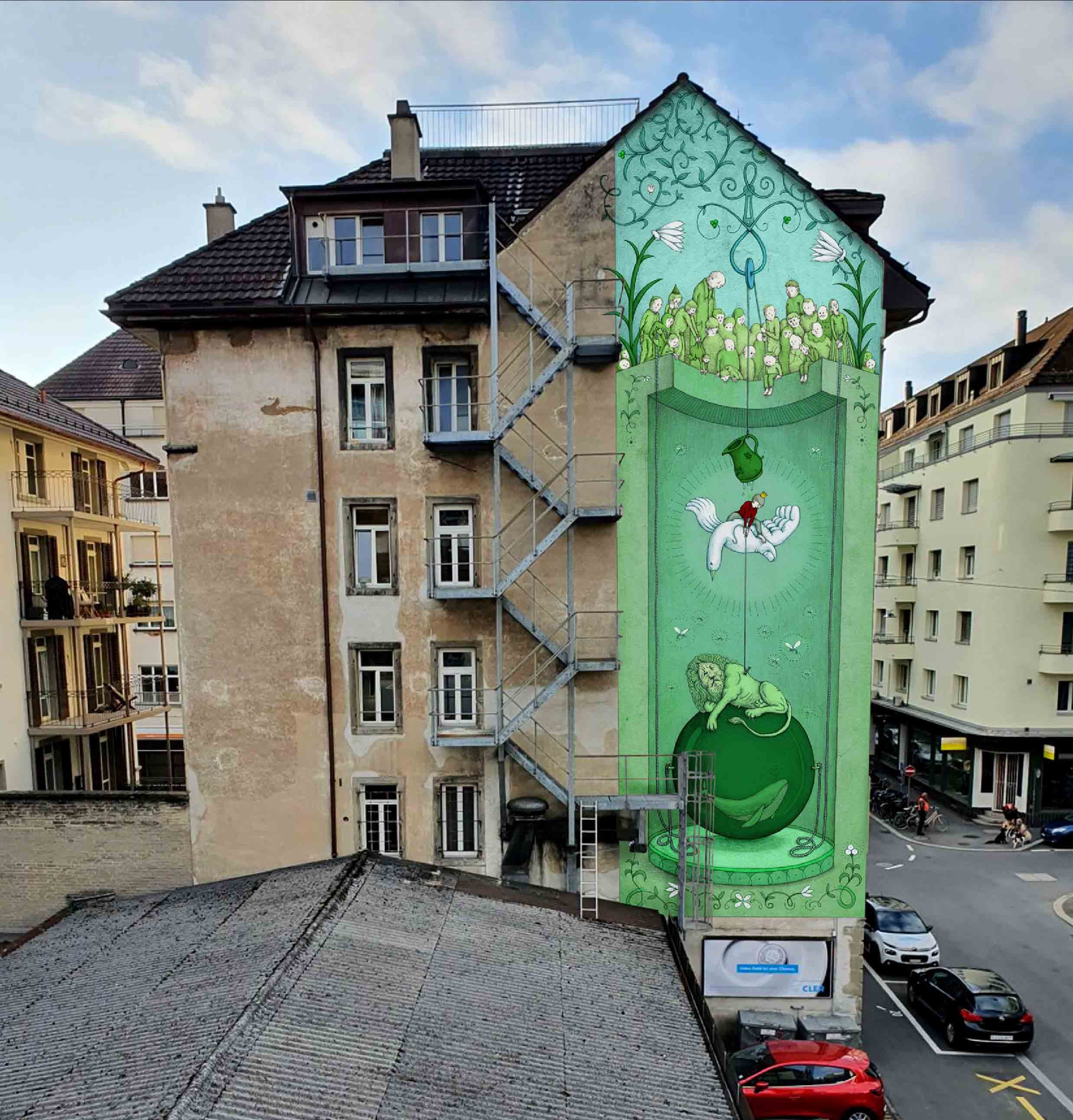 Street-Art-Wandbild Entwurf von Benedikt Notter