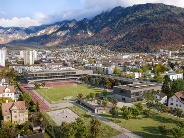 Visualisierung neue Sport- und Schulanlage Ringstrasse in Chur