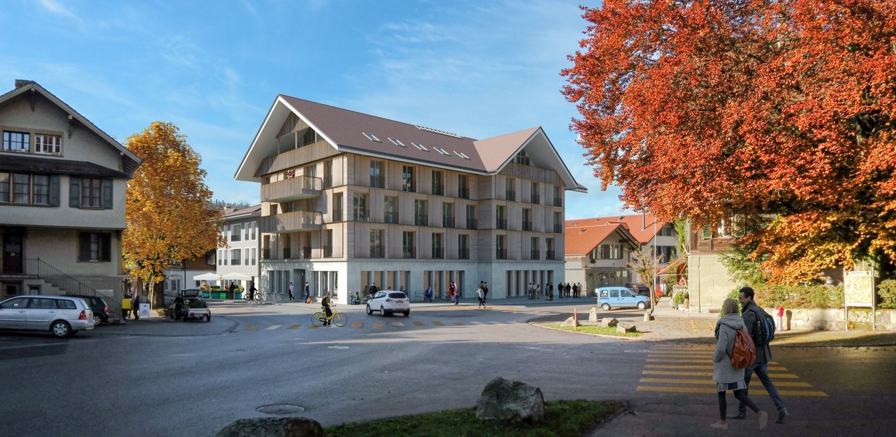 Visualisierung Überbauung am Bärenplatz in Langnau