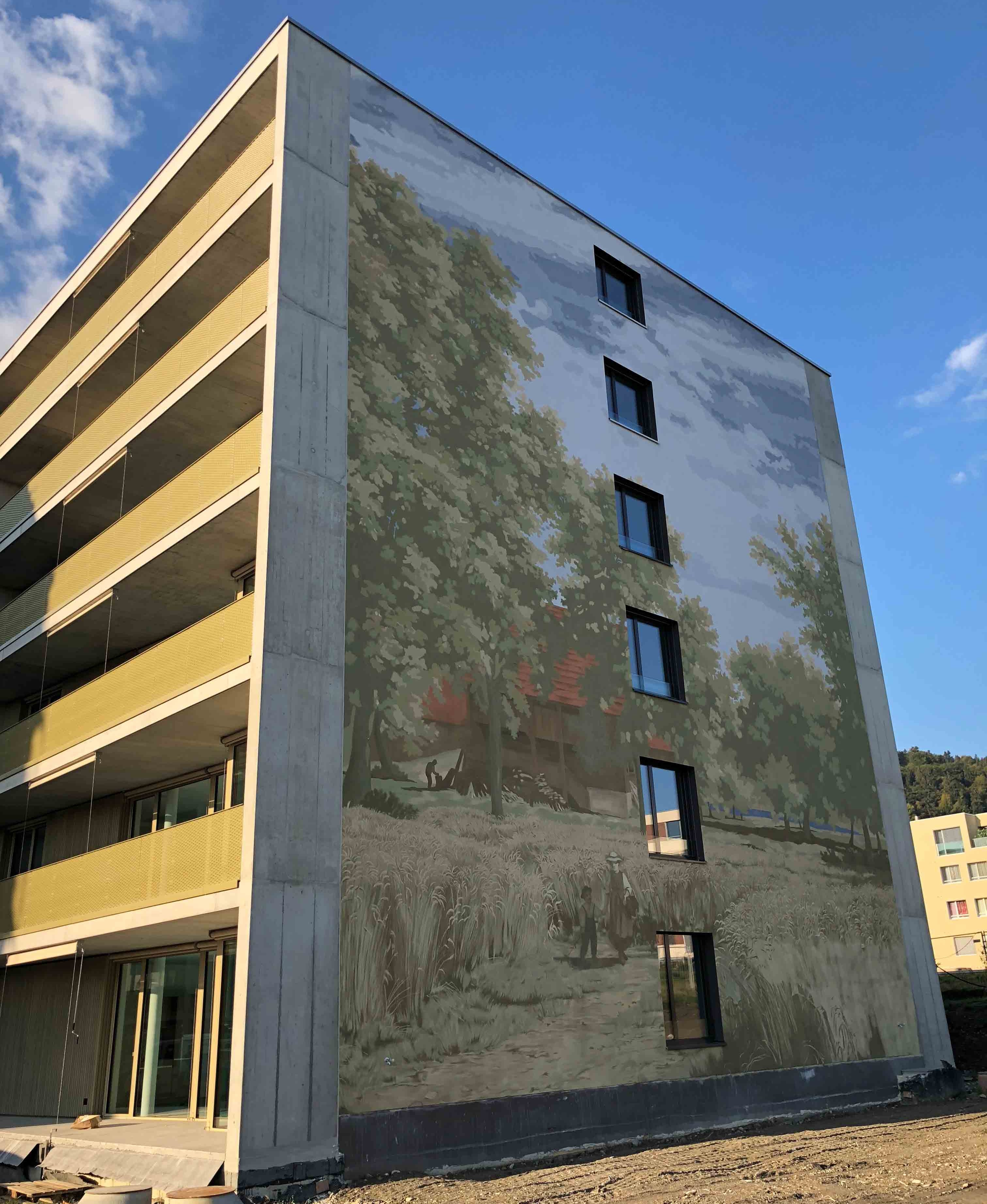 Wandbild auf Schweighofareal in Kriens