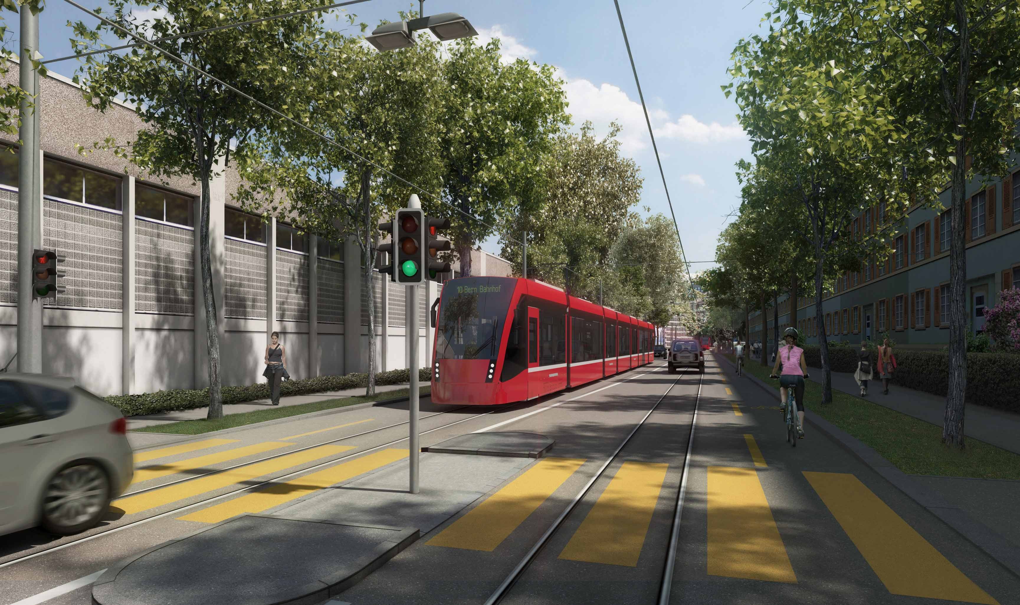 Visualisierung Tram Bern-Ostermundigen Viktoriastrasse.