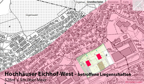 Die betroffenen Liegenschaften in einer Plandarstellung (Bild: pd)