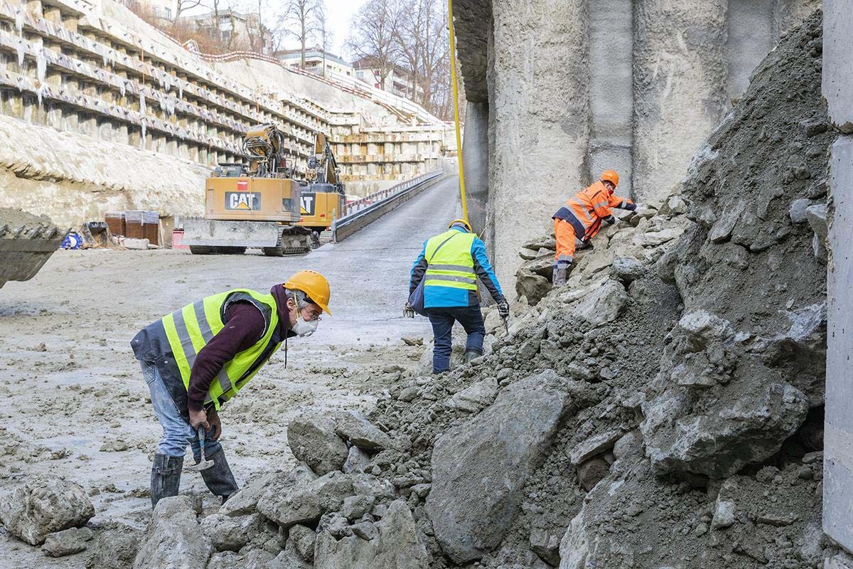 Fossiliensuche auf RBS-Baustelle in Bern