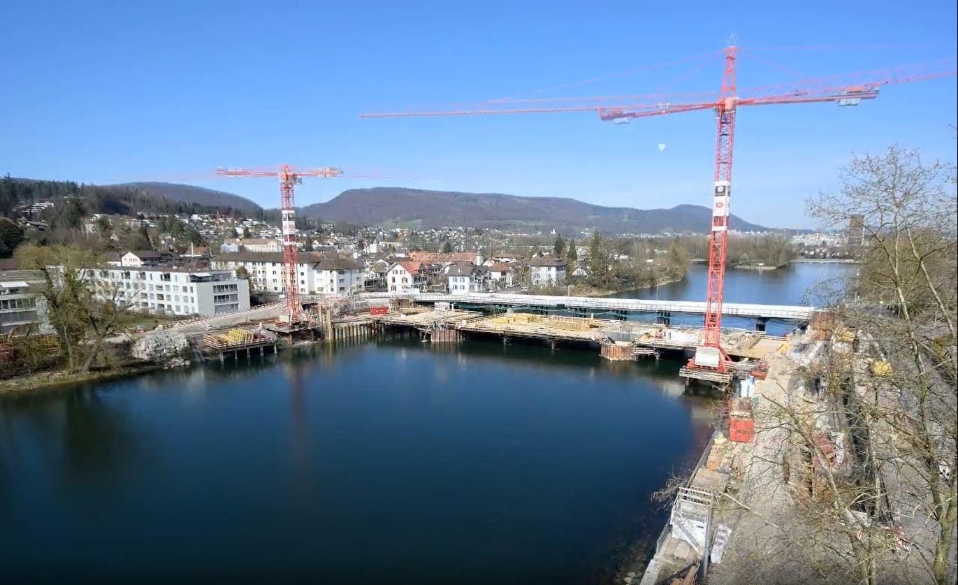 Bau der neuen Aarebrücke
