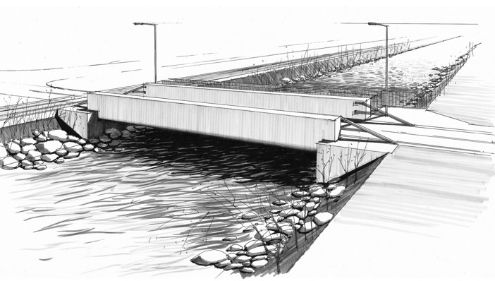 Visualisierung neue Brücke über Sarneraa