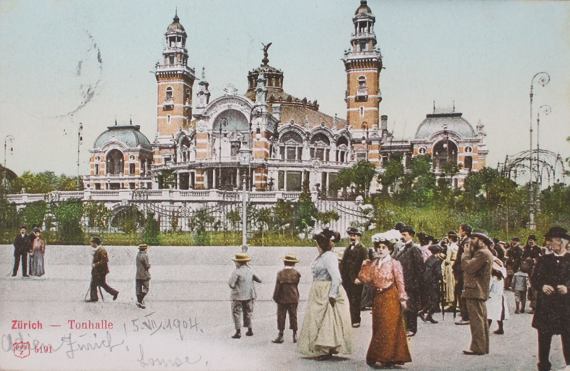 Tonhalle, Postkarte von 1900