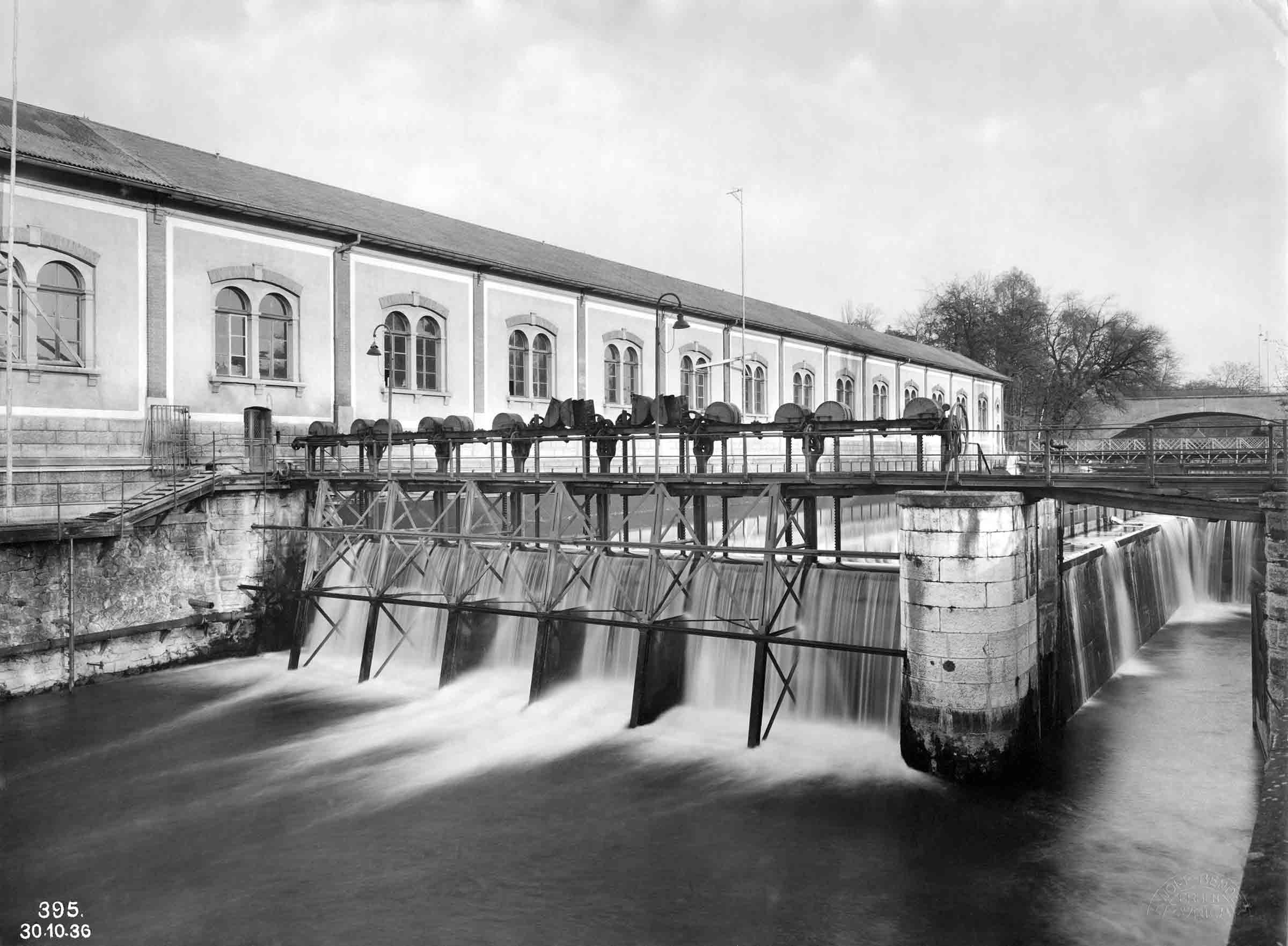 Kraftwerk Letten mit Pumphaus um 1936