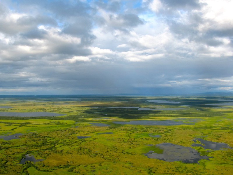 Das Yukon-Delta aus der Luft