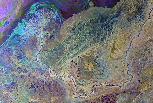 Satellitenbild des Yukon-Delta