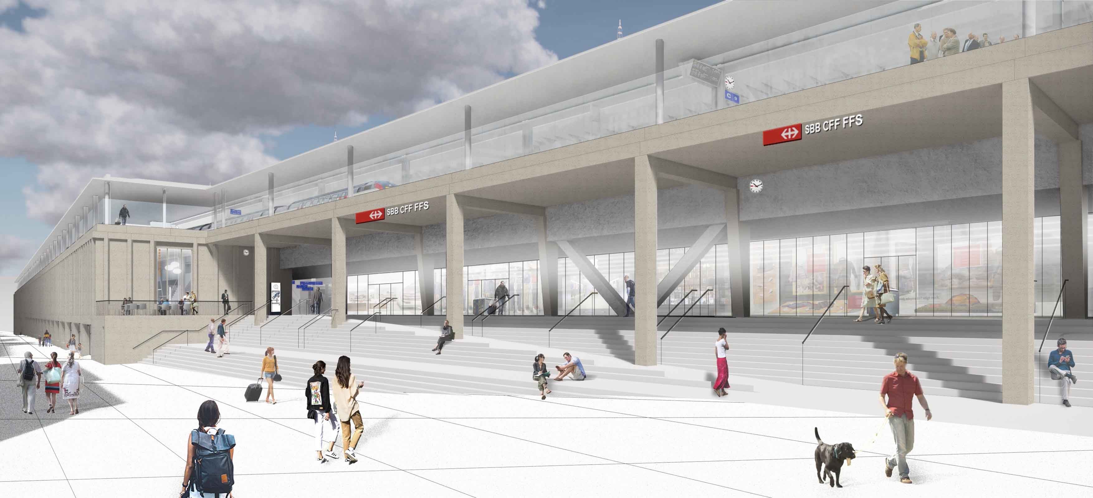 Visualisierung neuer Bahnhof Lausanne