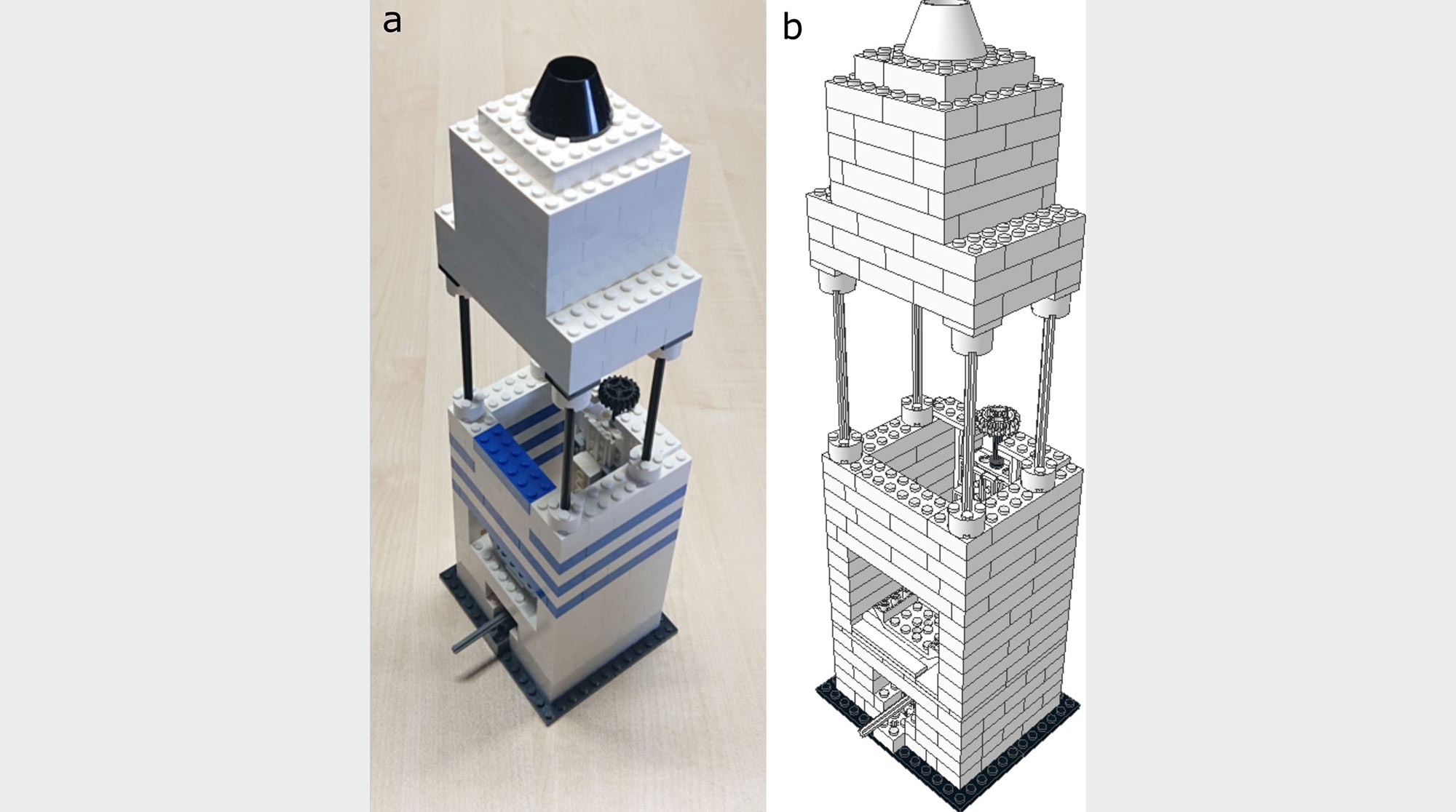 Mikroskop aus Legosteinen und Handy-Linse