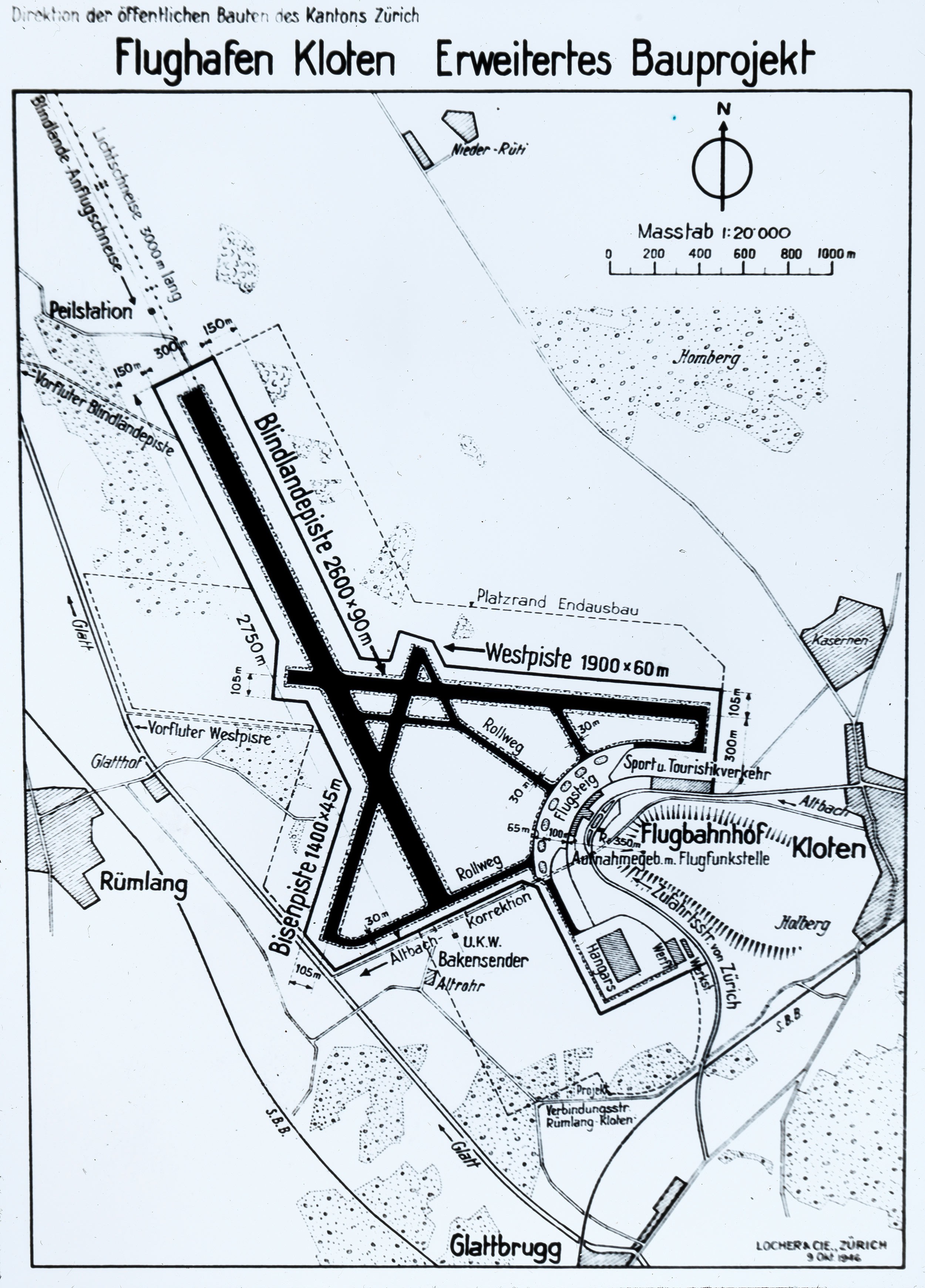 Plan für den Flughafen Zürich-Kloten