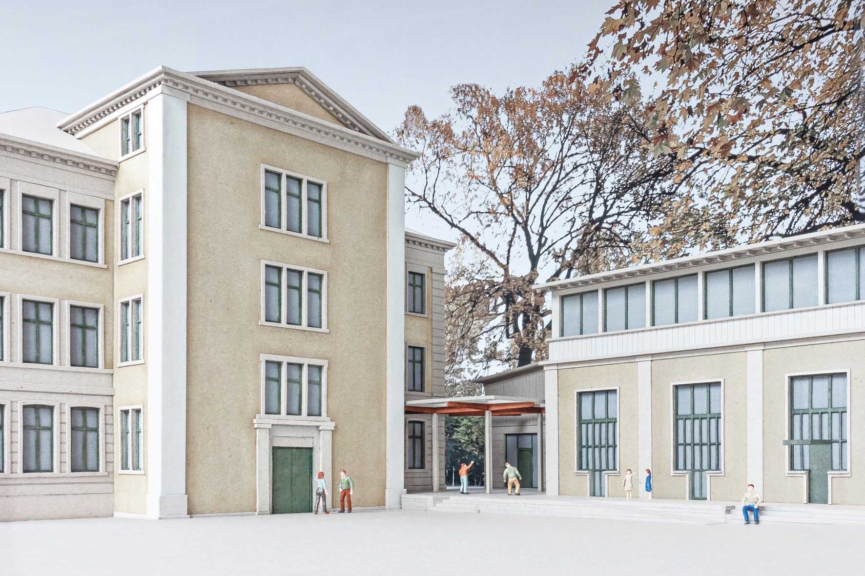 Visualisierung Erweiterung Schulanlage Mühlebach in Zürich