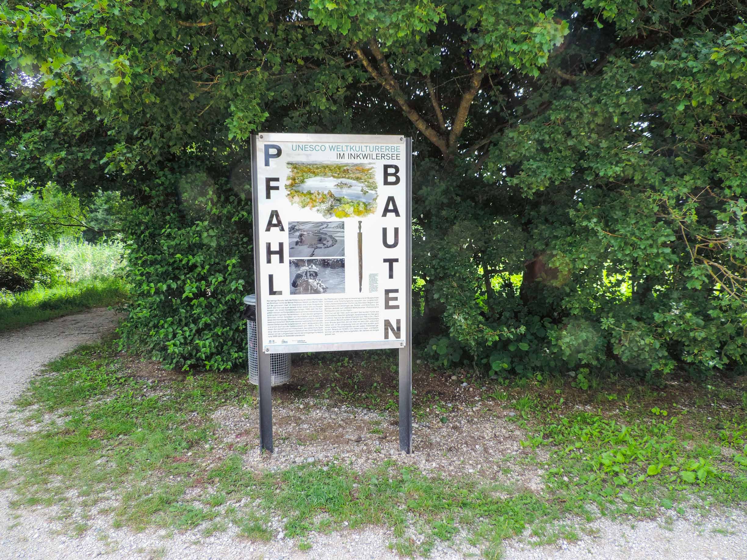 Infotafel Pfahlbau-Fundstelle im Inkwilersee