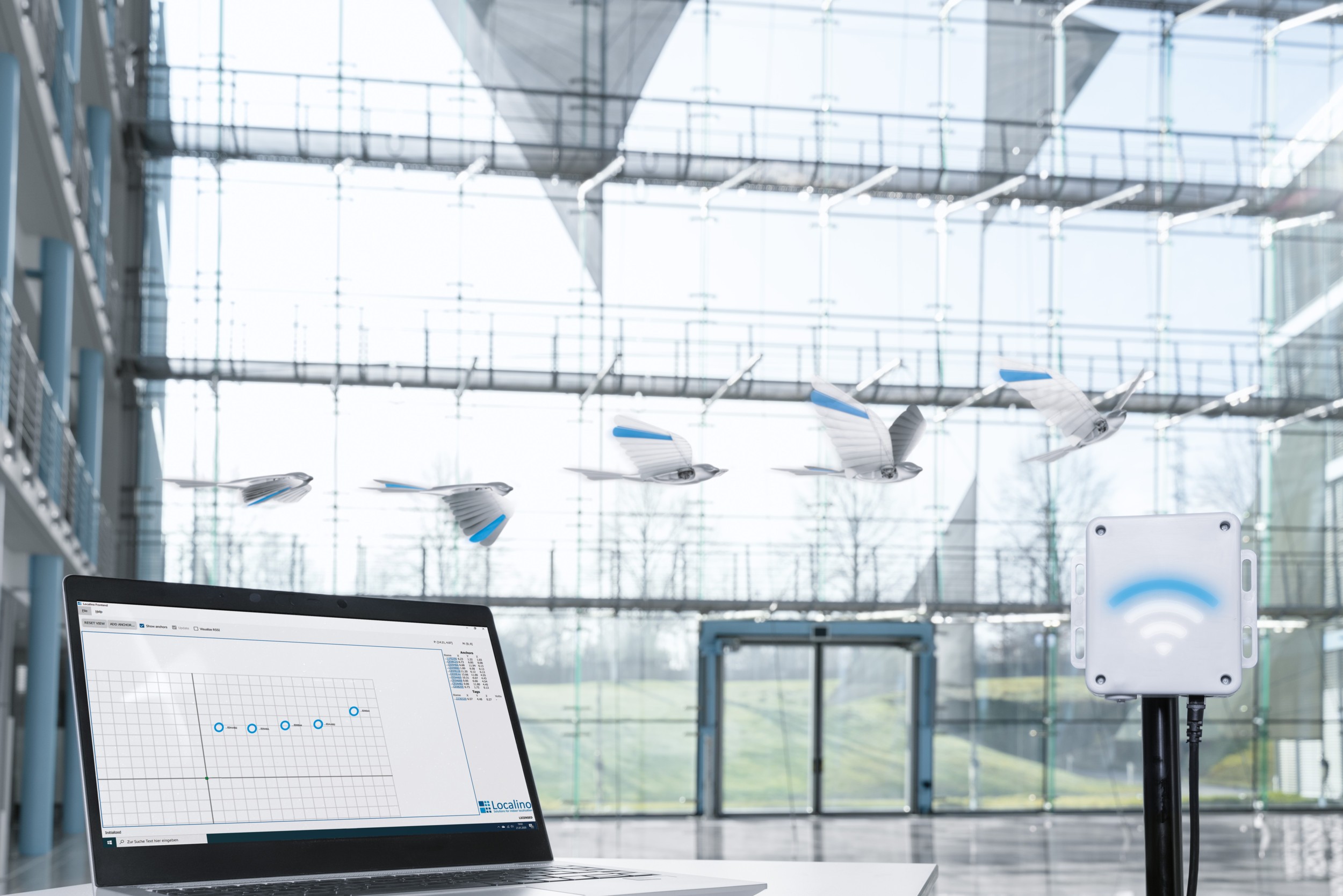 «Bionic Swift» Festo AG 3D-Modell Fabrikhalle