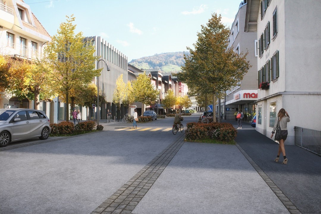 Visualisierung Umgestaltung Bahnhofstrasse im Bezirk Küssnacht