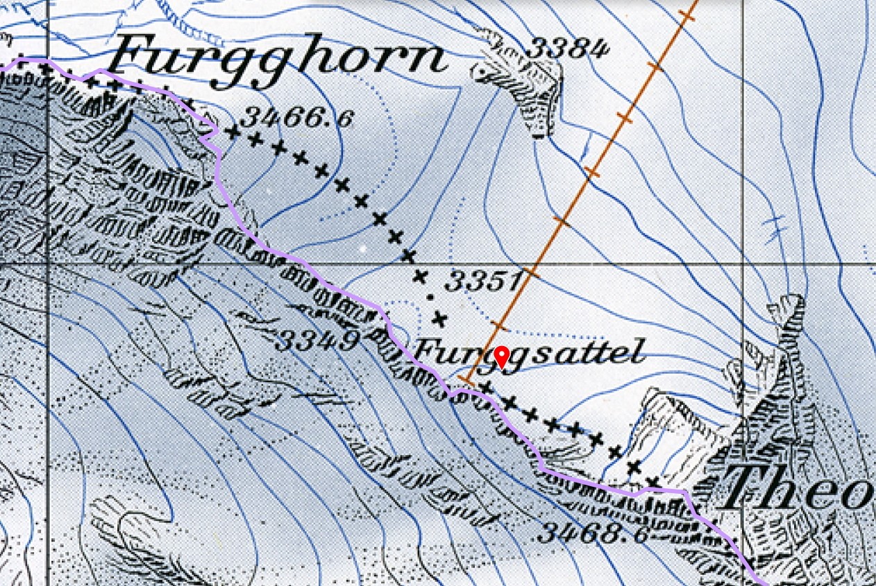 Furggsattel Landesgrenze Kartographie
