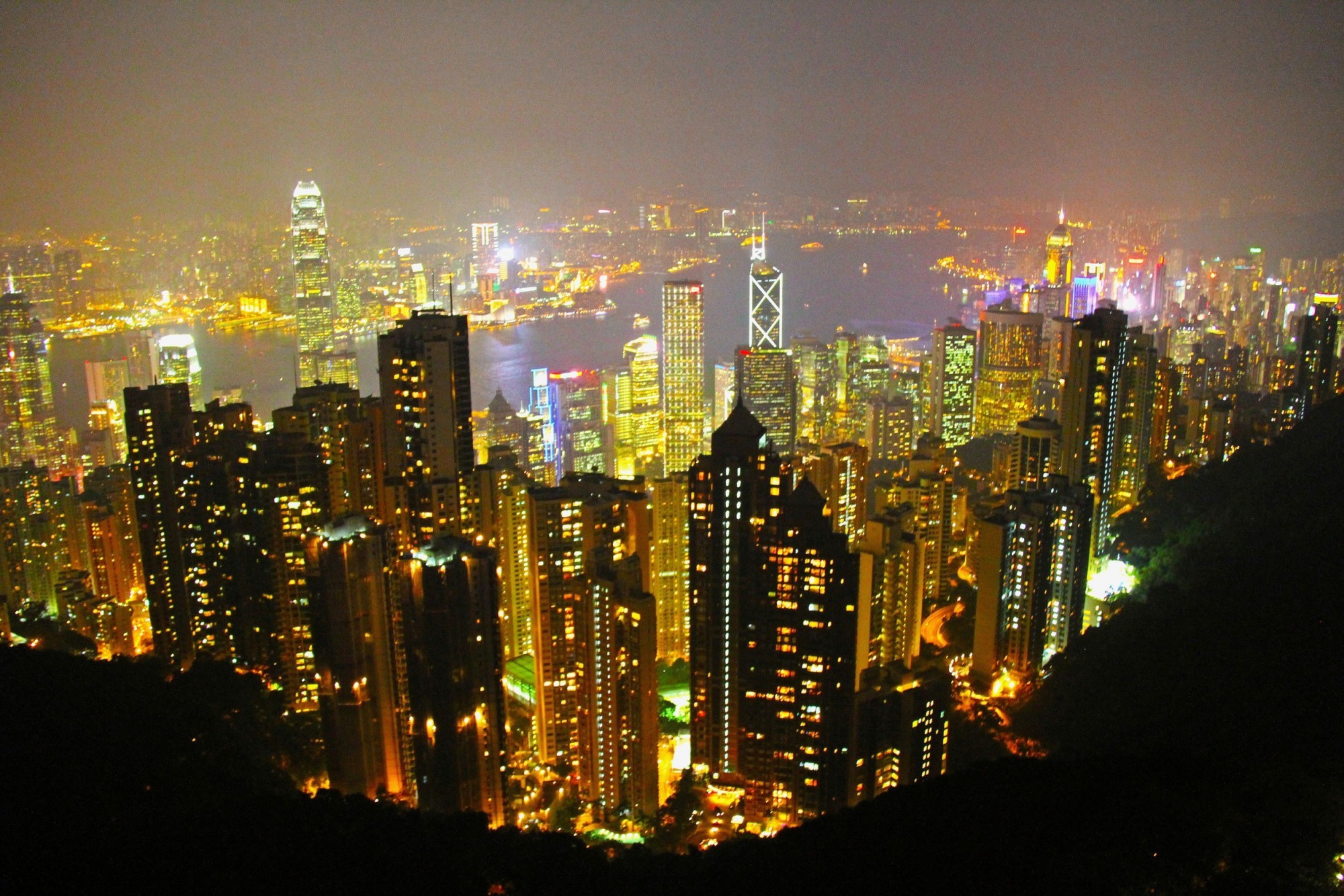 Hongkong Nacht Hochhäuser