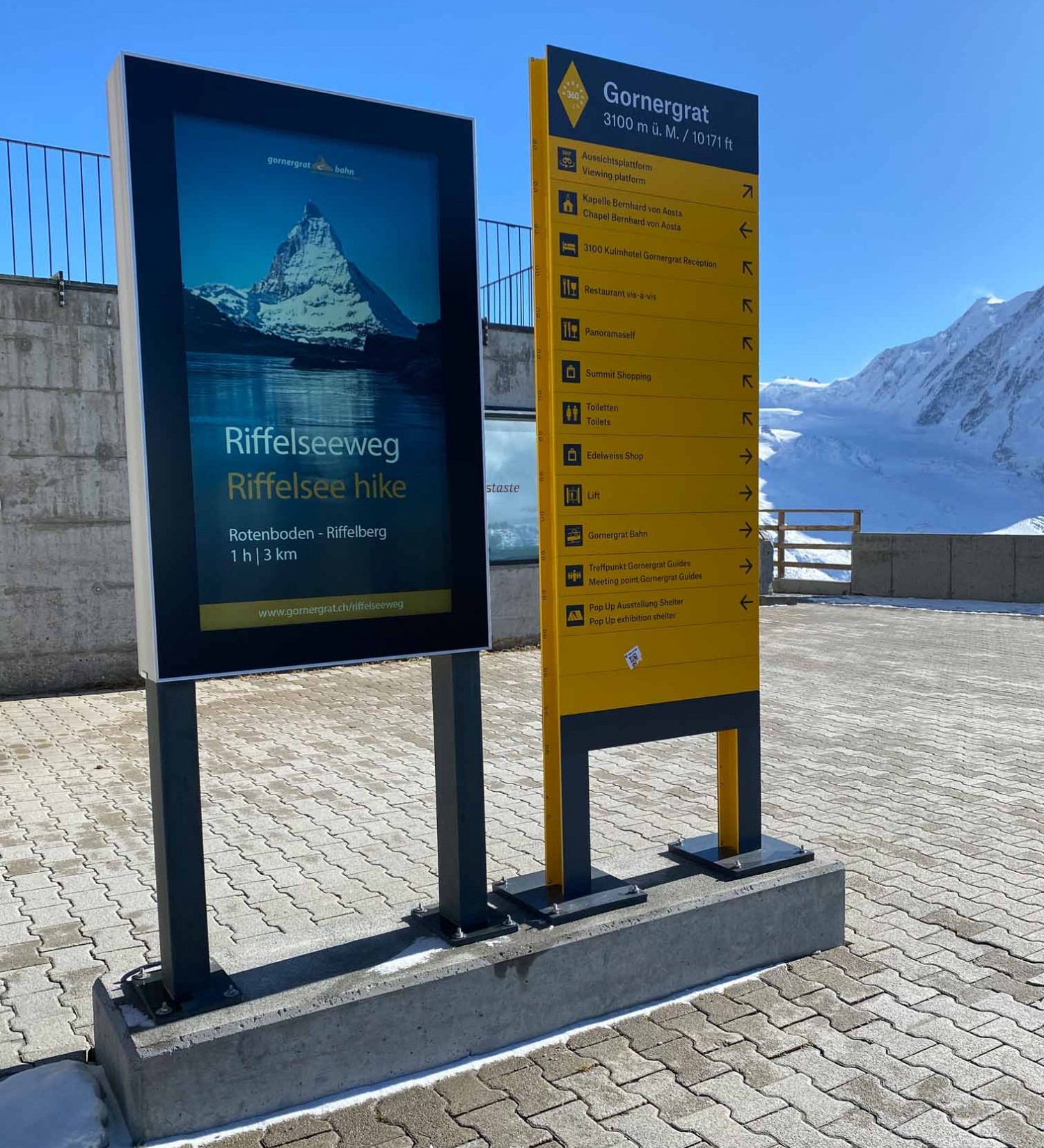 Infotafel von Inputech in Zermatt