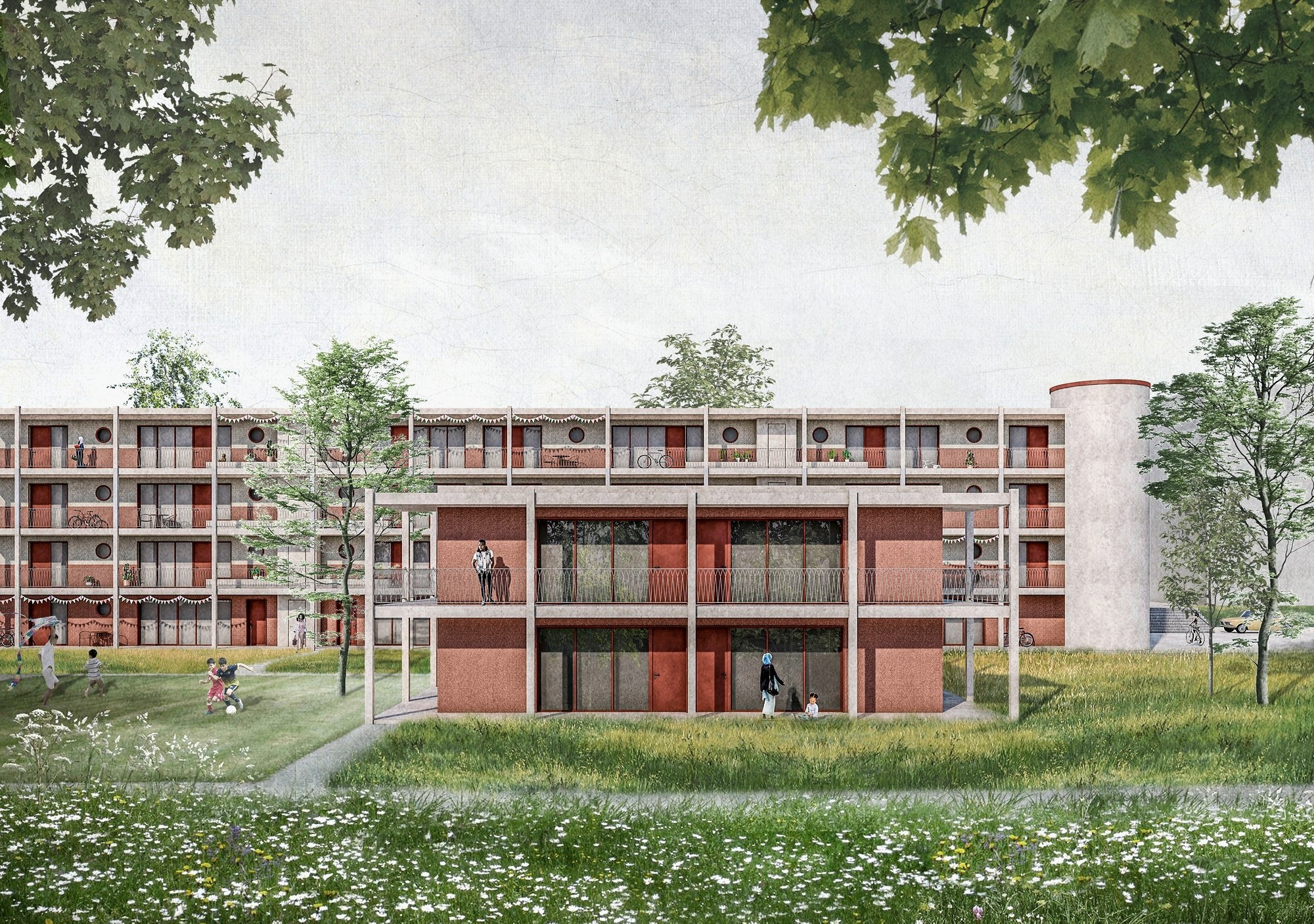 Visualisierung Ersatzneubau für Asylsuchende in Steinhausen