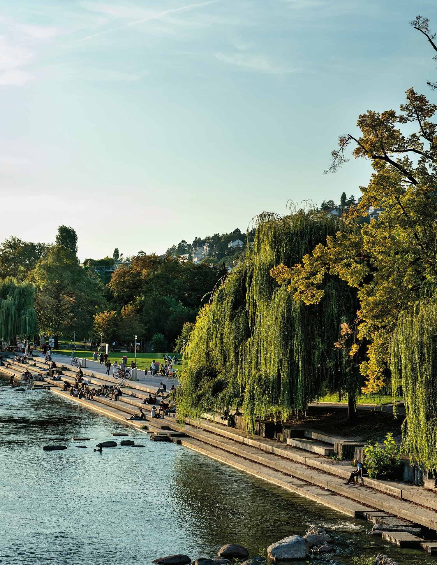 Wipkingerpark an der Limmat in Stadt Zürich