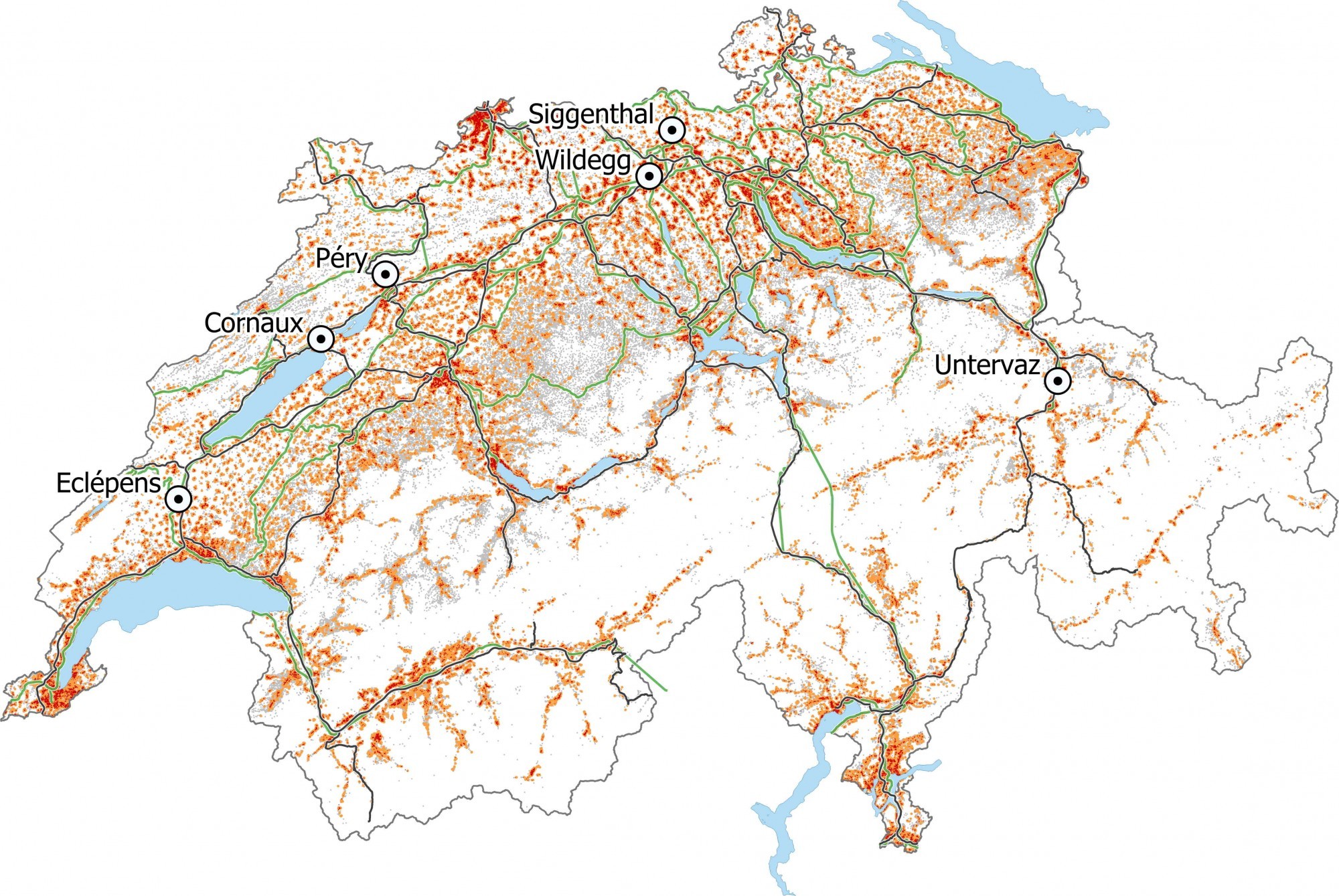 Zementwerke Schweiz Karte