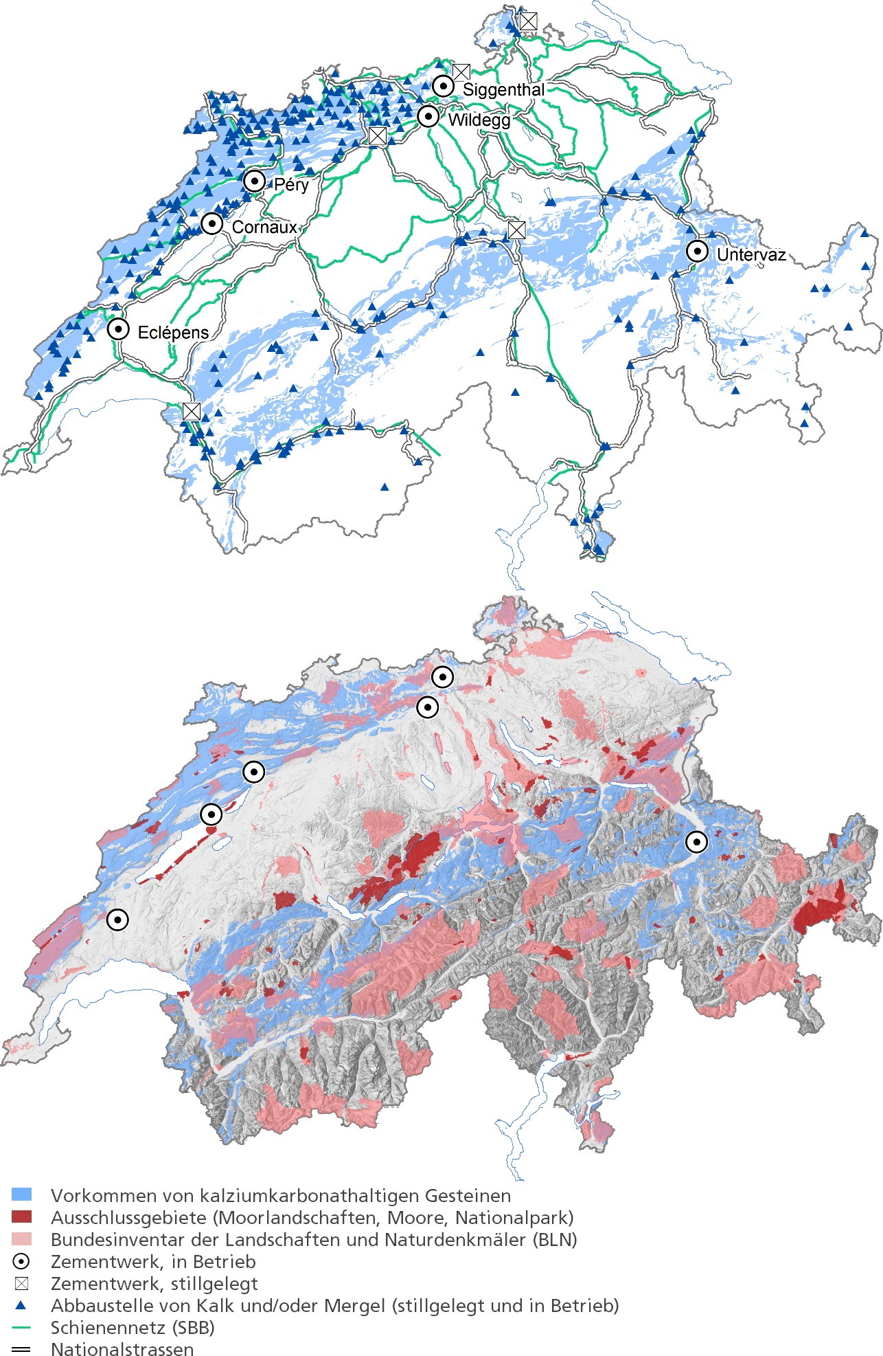 kalziumkarbonathaltige Gesteine Schweiz