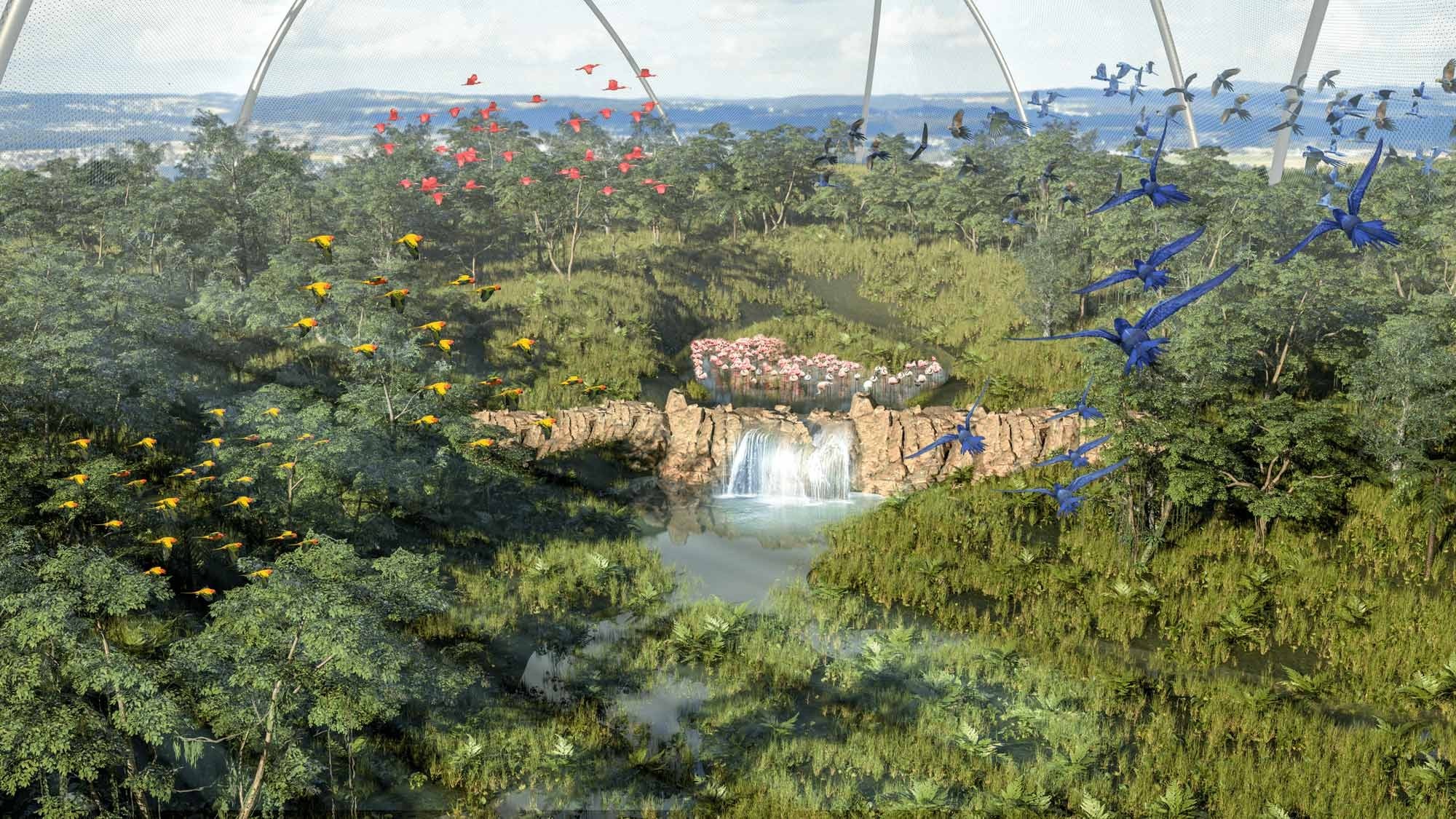 Visualisierung Projekt Pantanal Voliere Zoo Zürich