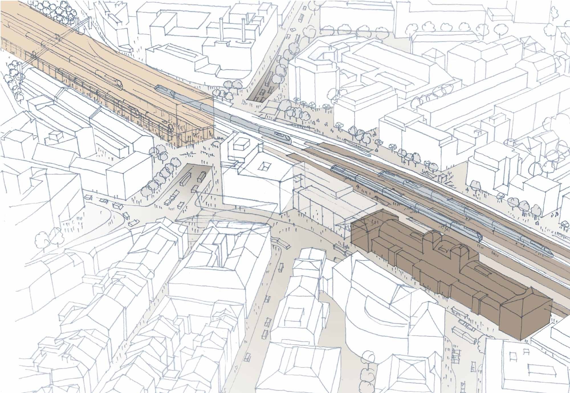 Skizze Ausbau Bahnhof Winterthur Nordosten