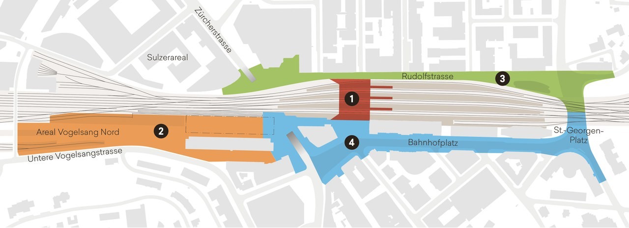 Infografik Arbeitspakete Ausbau Bahnhof Winterthur